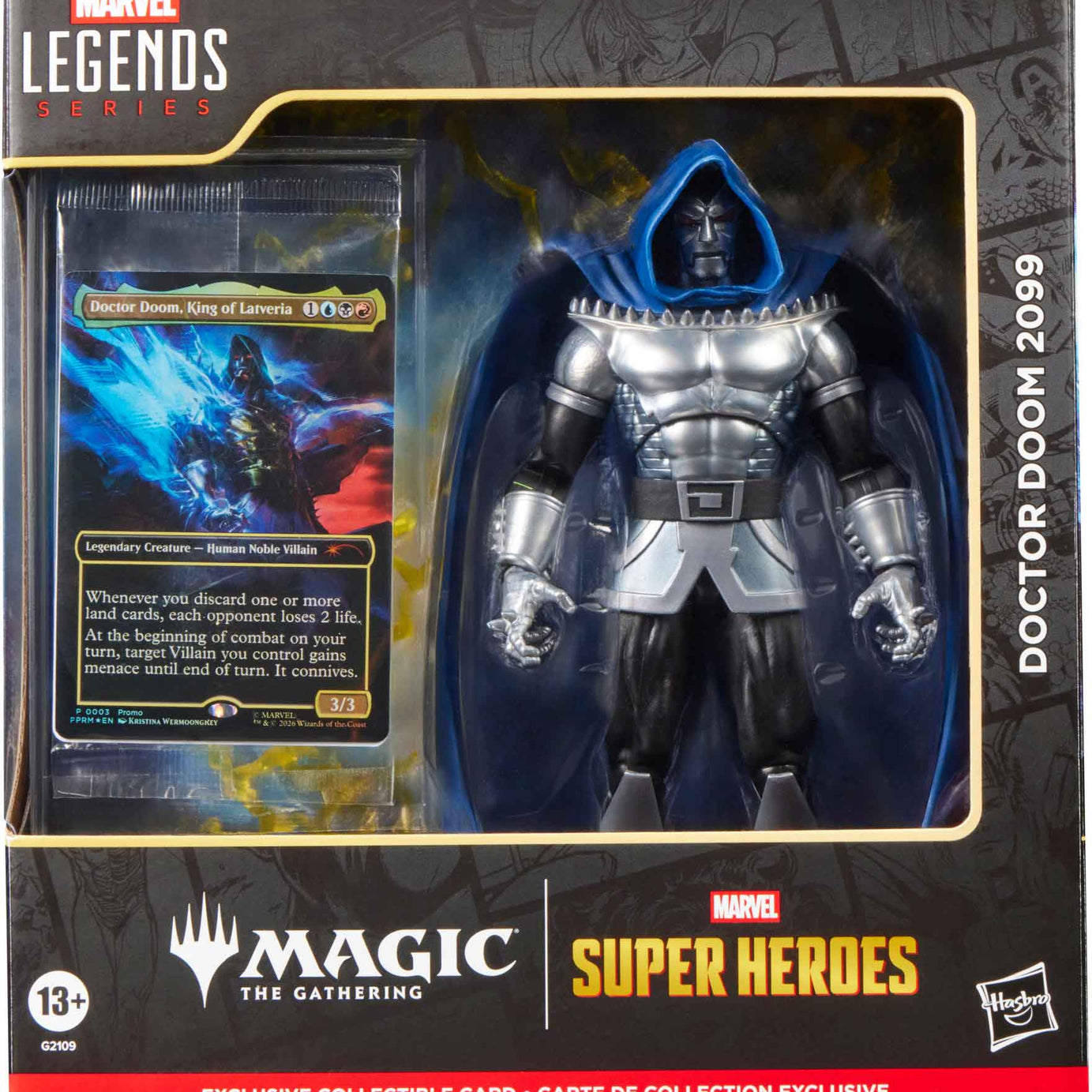 Hasbro Marvel Legends Series x Magic the Gathering Doctor Doom 2099 Action Figure W/ Exclusive Collectible Card