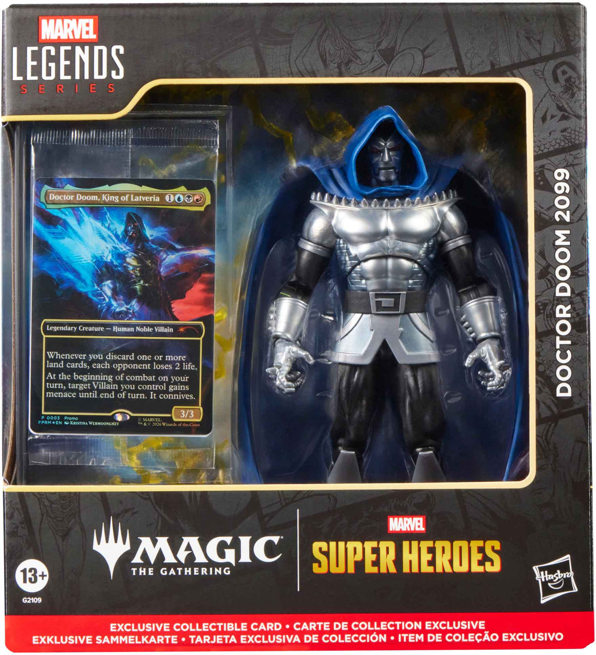 Hasbro Marvel Legends Series x Magic the Gathering Doctor Doom 2099 Action Figure W/ Exclusive Collectible Card