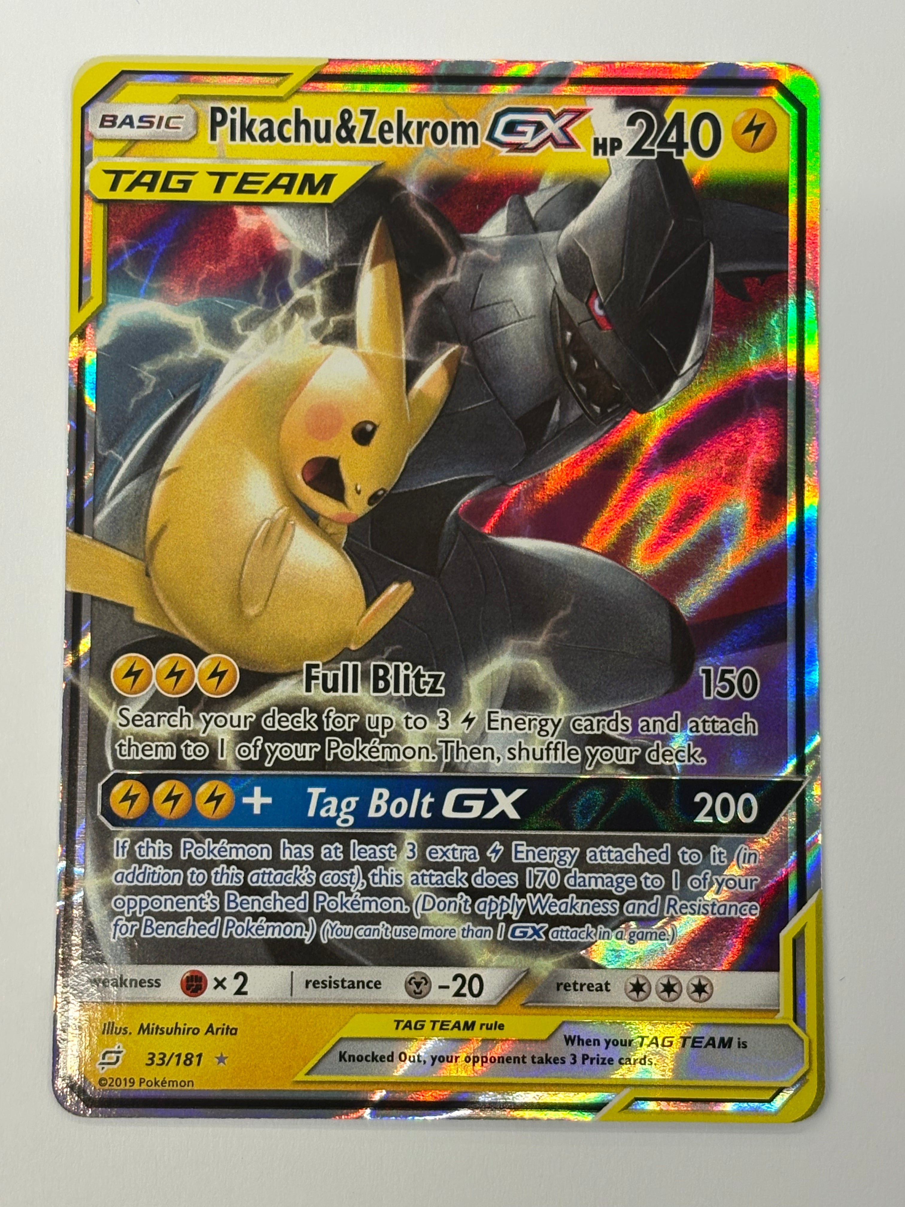 Pokémon TCG - Team Up Pikachu & Zekrom GX Tag Team 113/181 NM