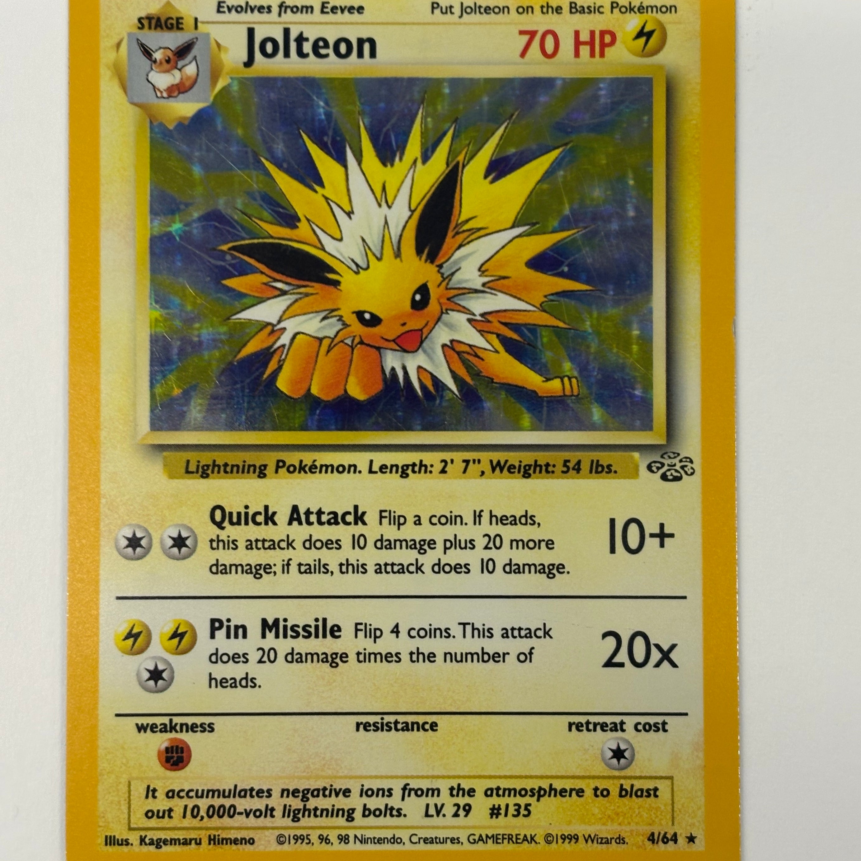 Pokémon TCG - Jungle Unlimited Jolteon Holo 4/64 HP