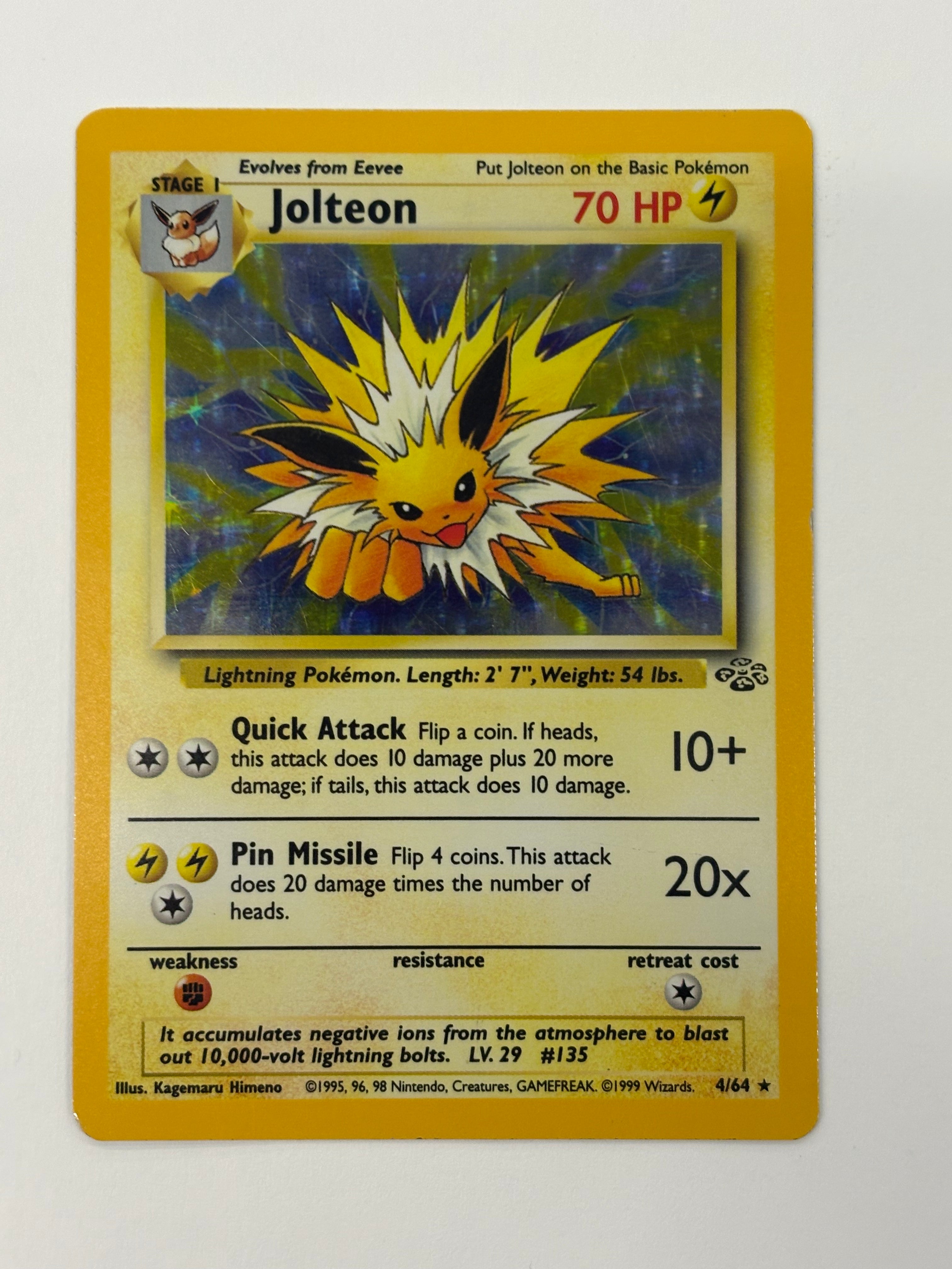 Pokémon TCG - Jungle Unlimited Jolteon Holo 4/64 HP