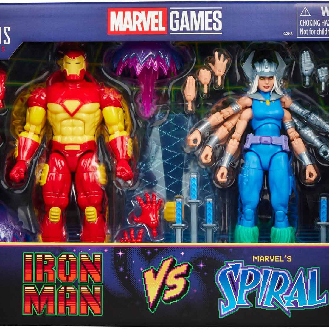 Hasbro Marvel Legends Series Marvel Games Iron Man vs Marvel's Spiral Action Figure 2-Pack