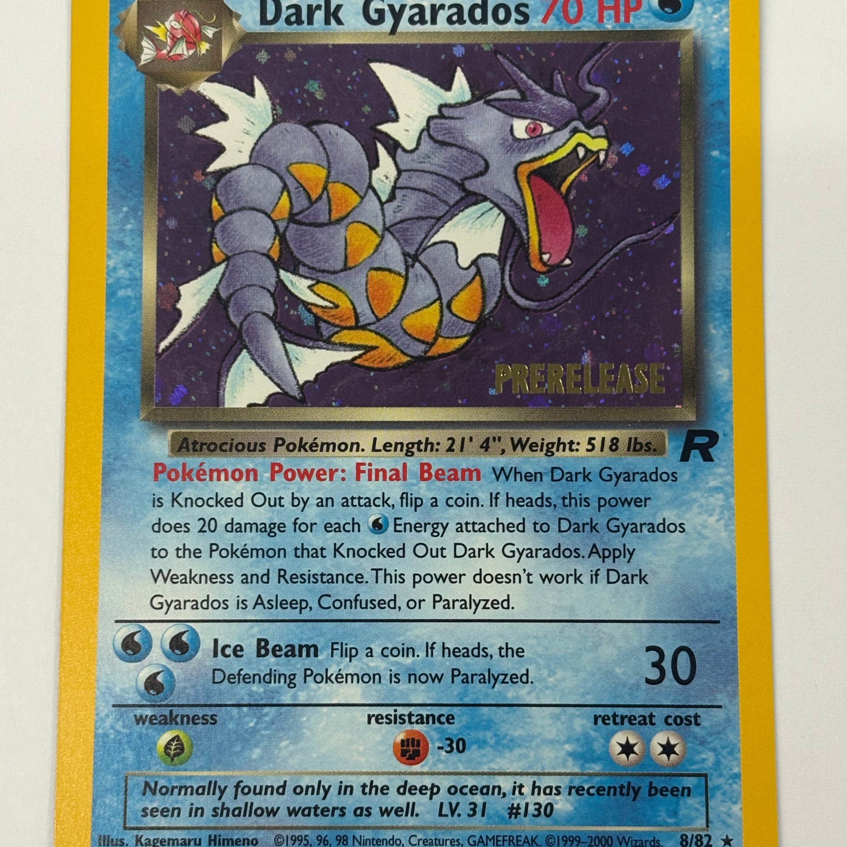 Pokémon TCG - WoTC Promo Dark Gyarados (Prerelease Stamped) 8/82 MP