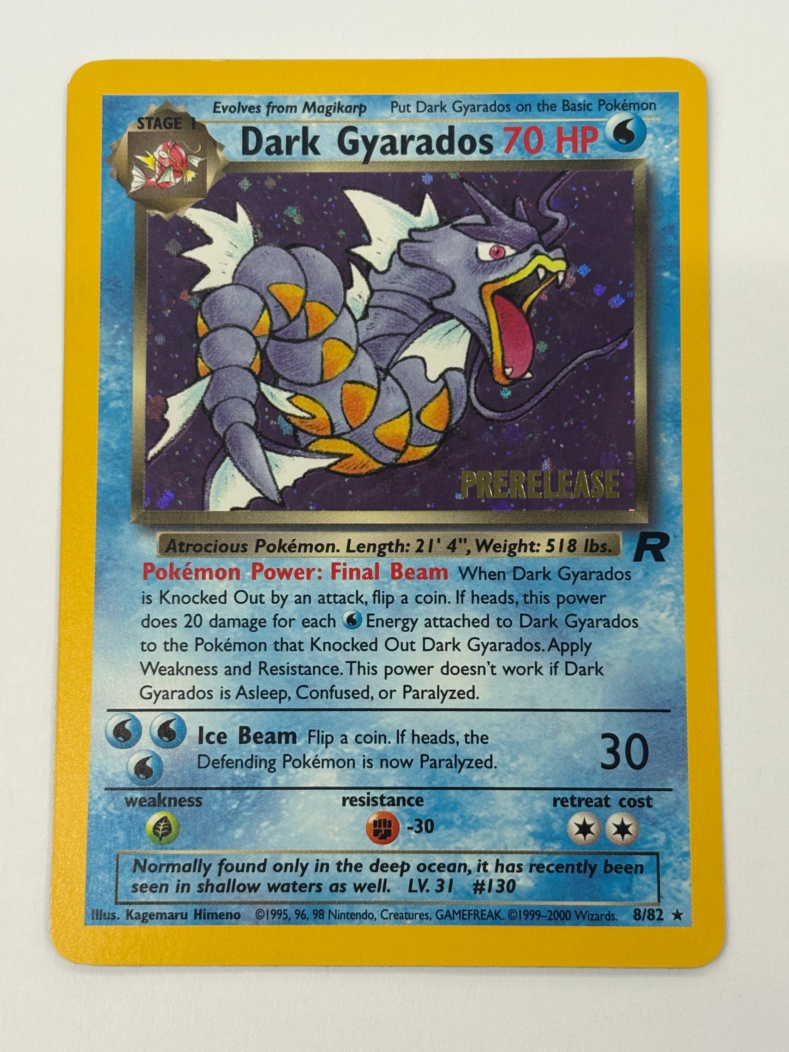 Pokémon TCG - WoTC Promo Dark Gyarados (Prerelease Stamped) 8/82 MP