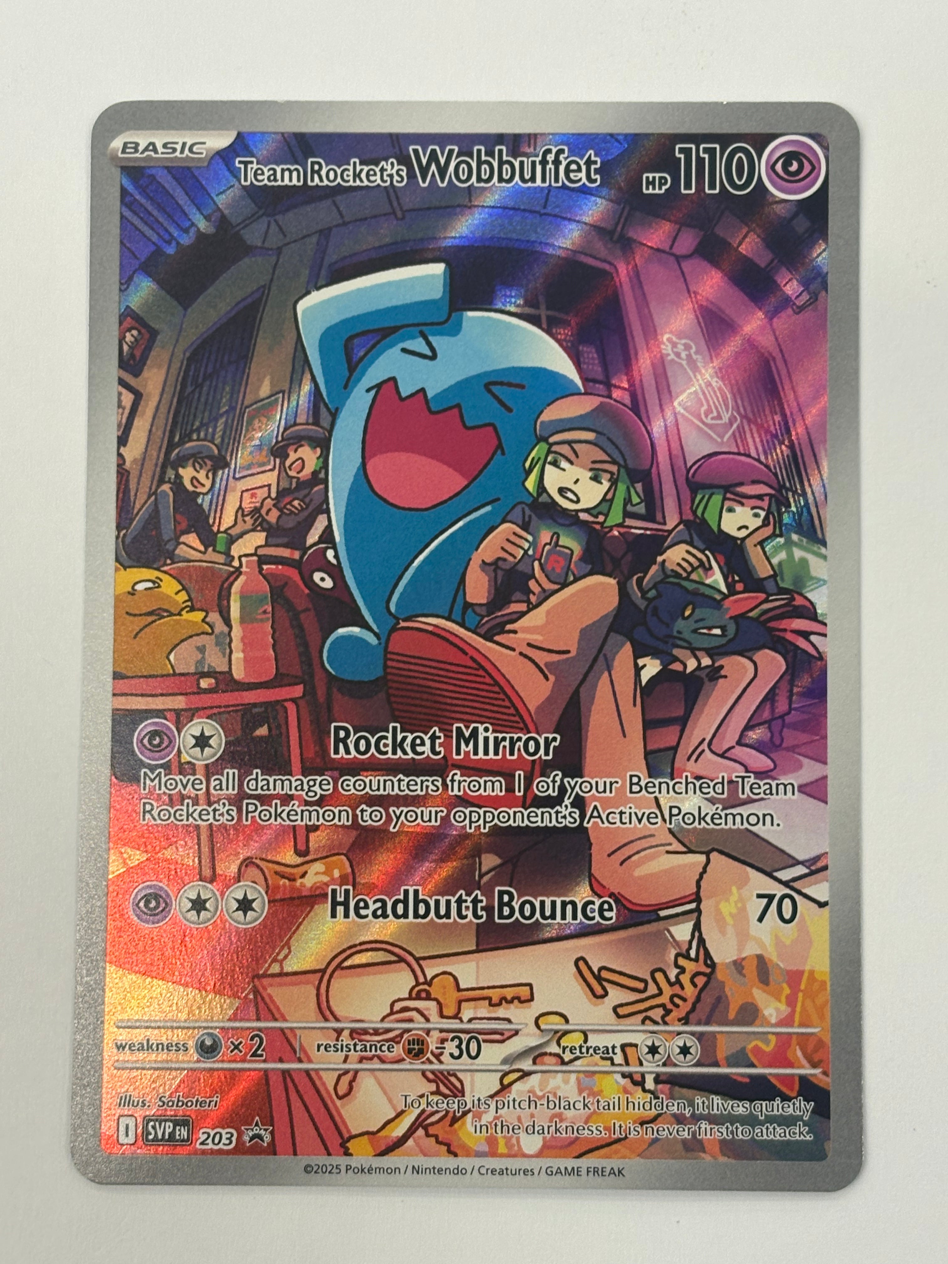 Pokémon TCG - Destined Rivals Promo Team Rocket’s Wobbuffet 203 NM