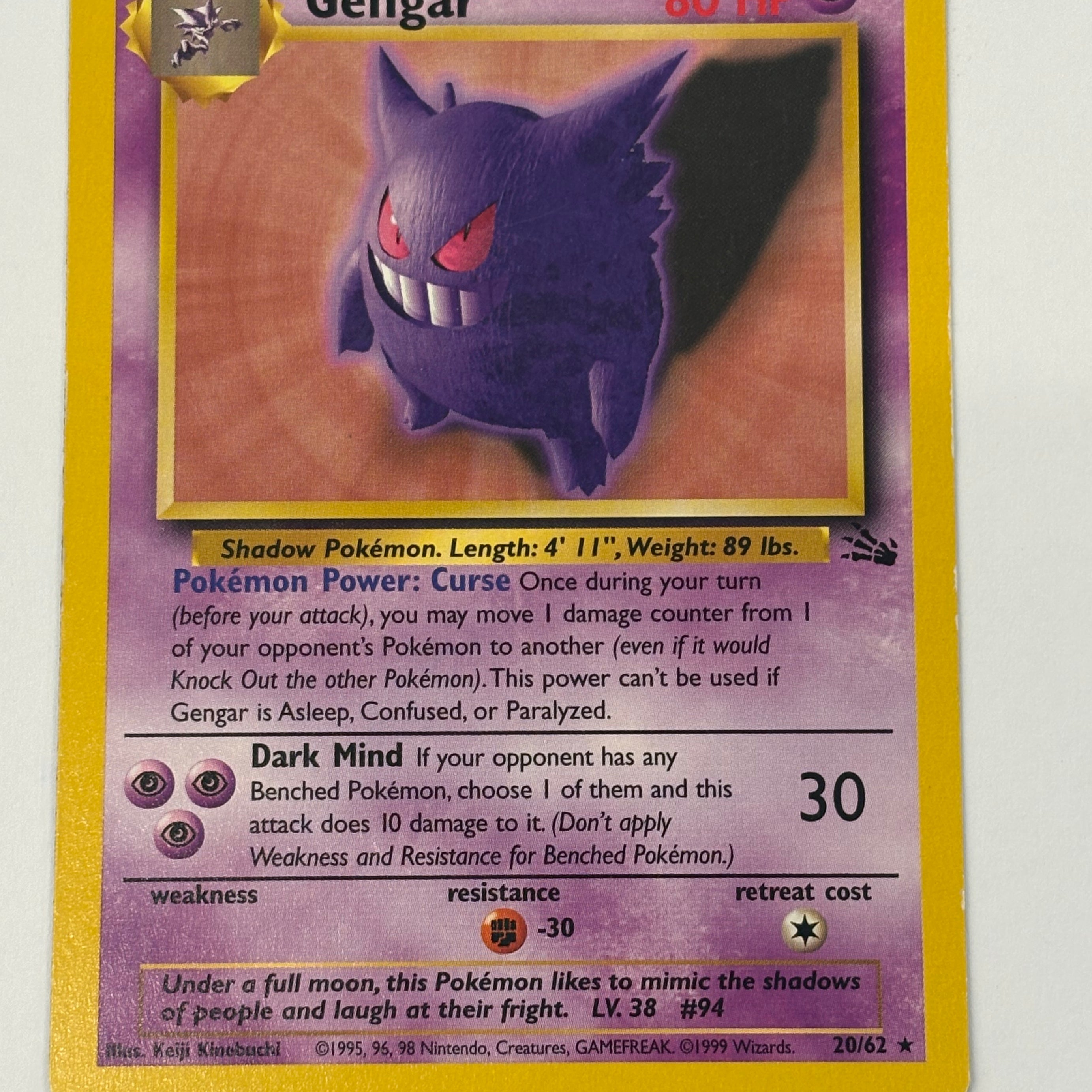 Pokémon TCG - Fossil Unlimited Gengar 5/62 MP