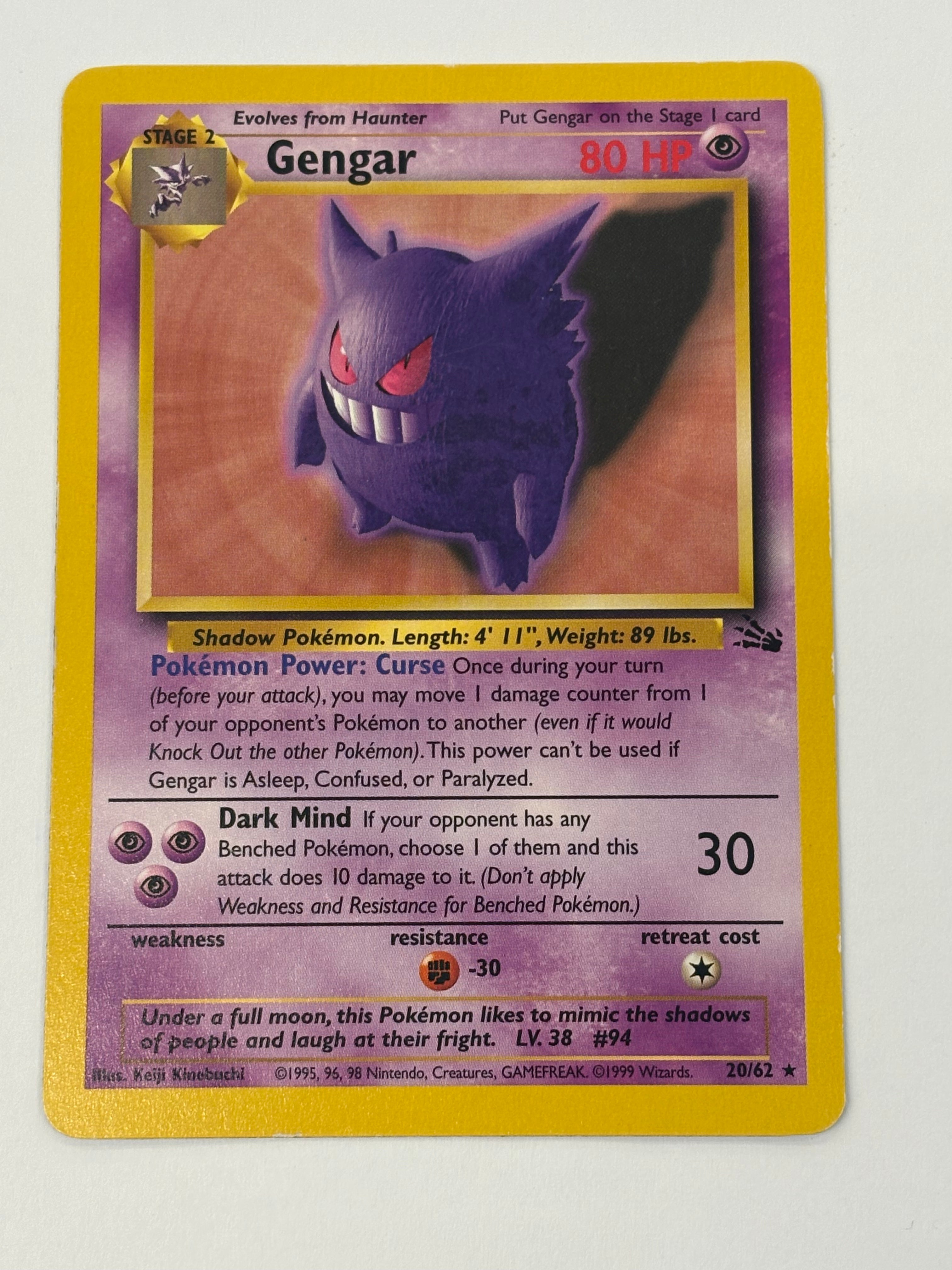 Pokémon TCG - Fossil Unlimited Gengar 5/62 MP