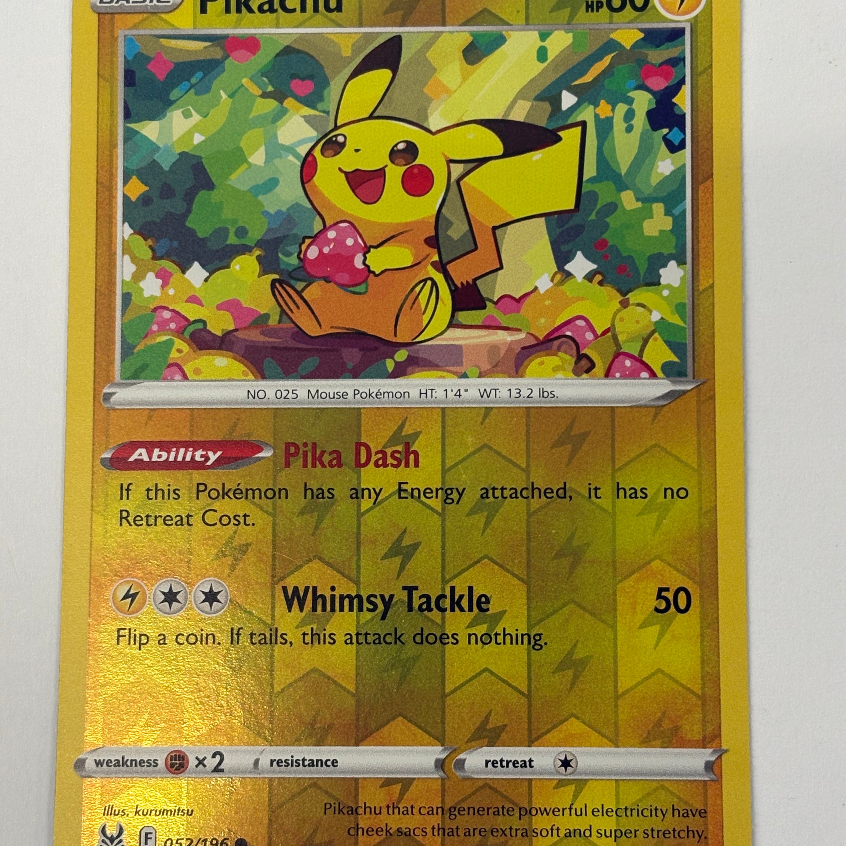 Pokémon TCG - Lost Origin Pikachu (Reverse Holo) 052/196 NM