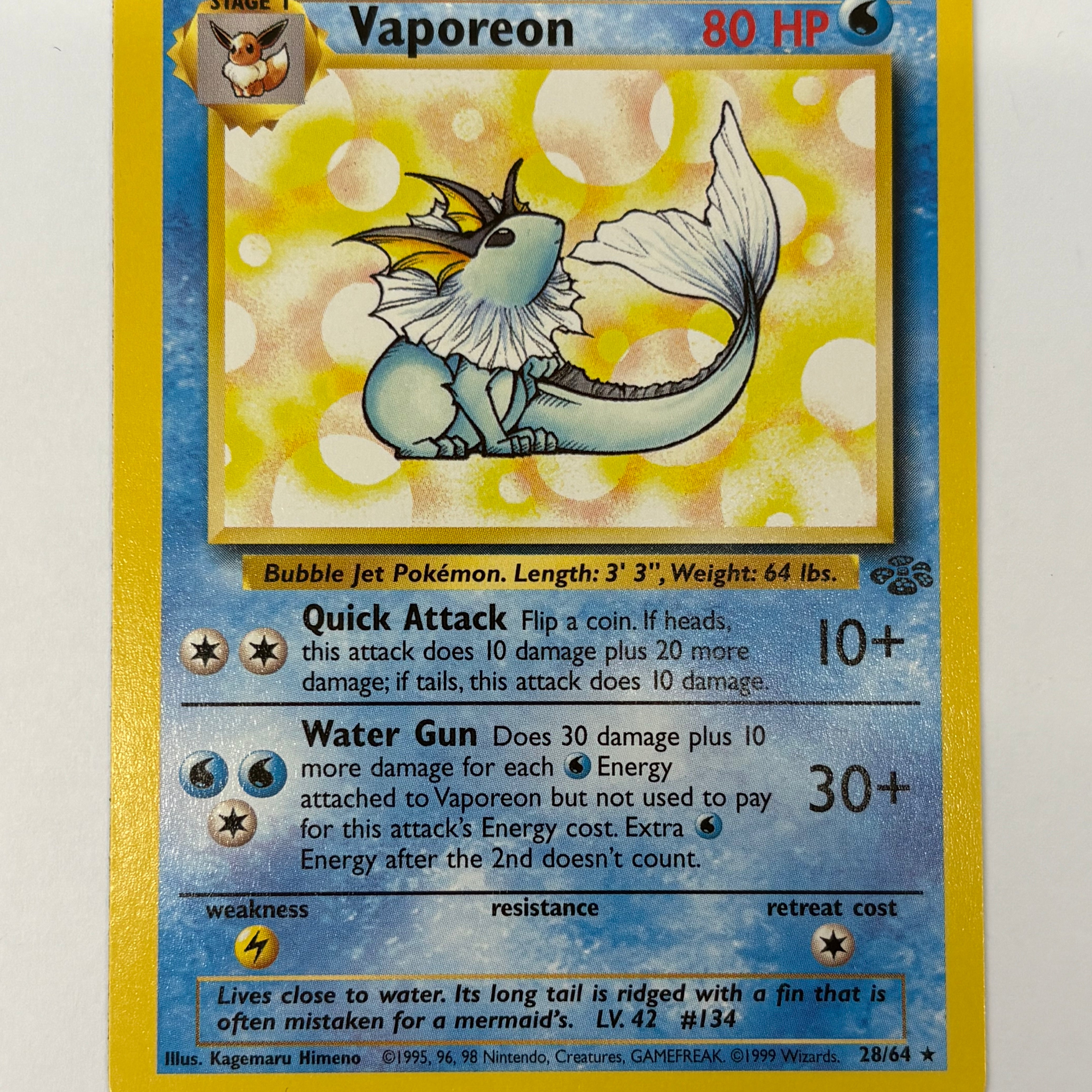Pokémon TCG - Jungle Unlimited Vaporeon 12/64 NM