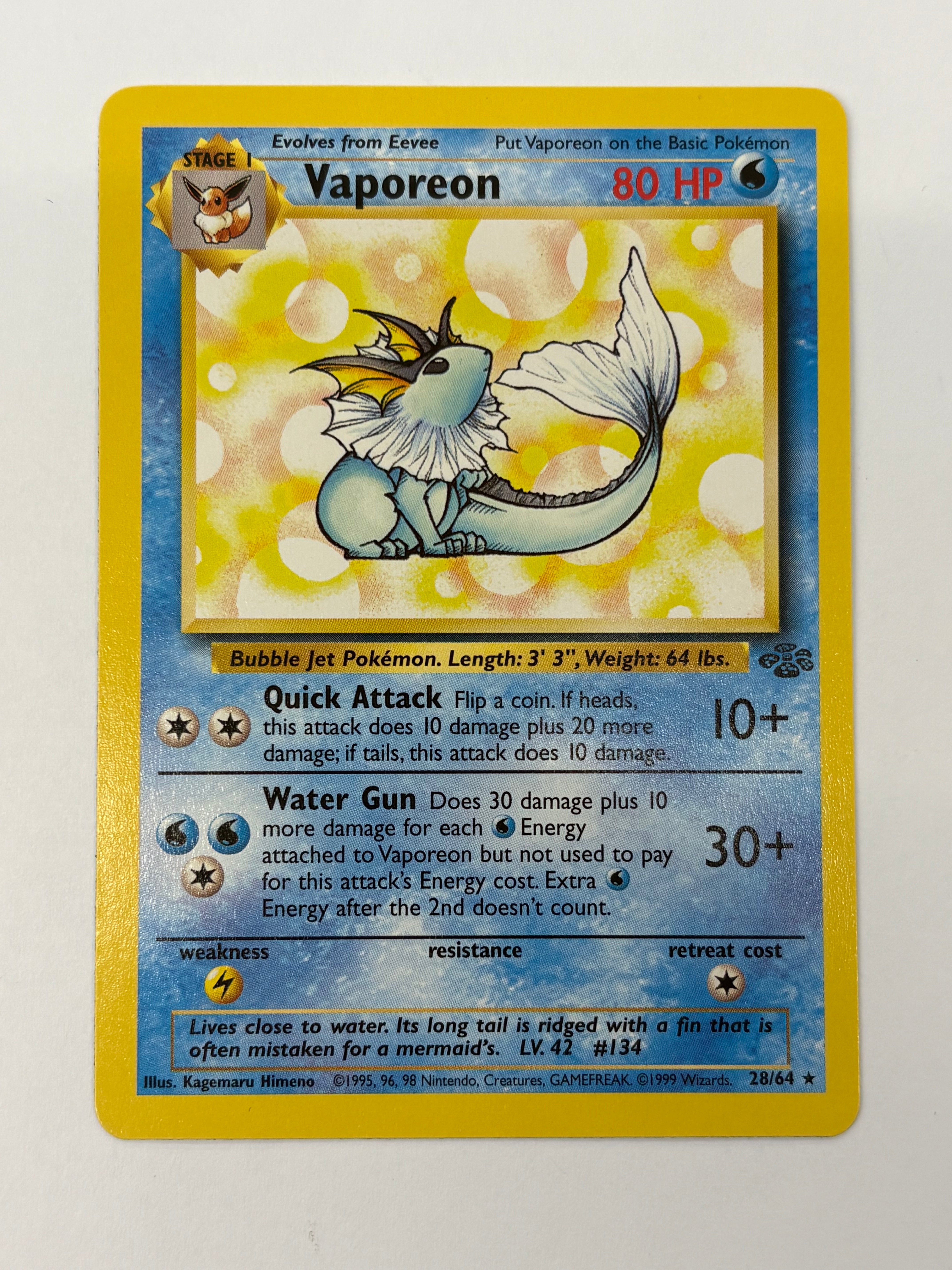 Pokémon TCG - Jungle Unlimited Vaporeon 12/64 NM