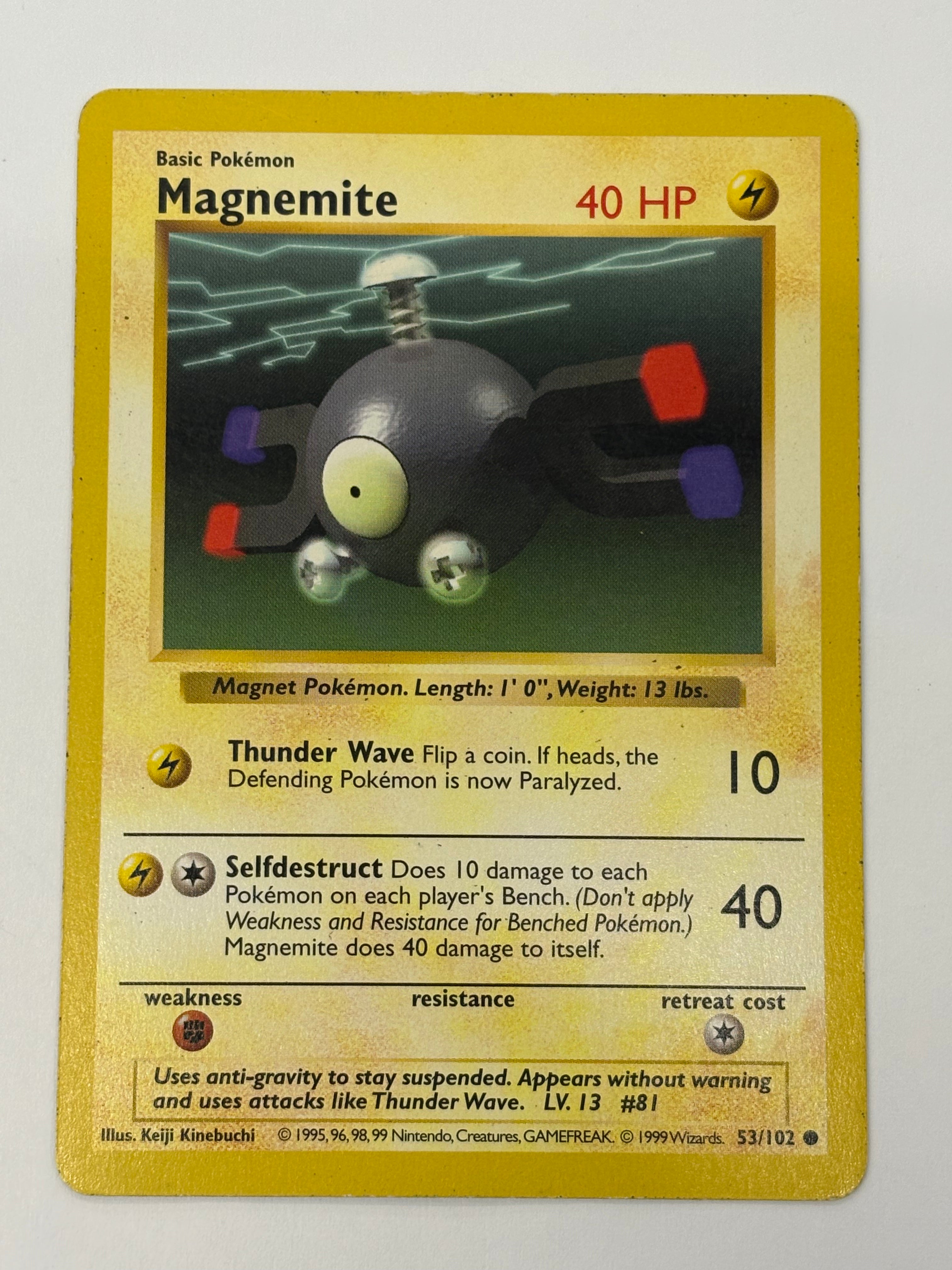 Pokémon TCG - Base Set Shadowless Magnemite 53/102 LP