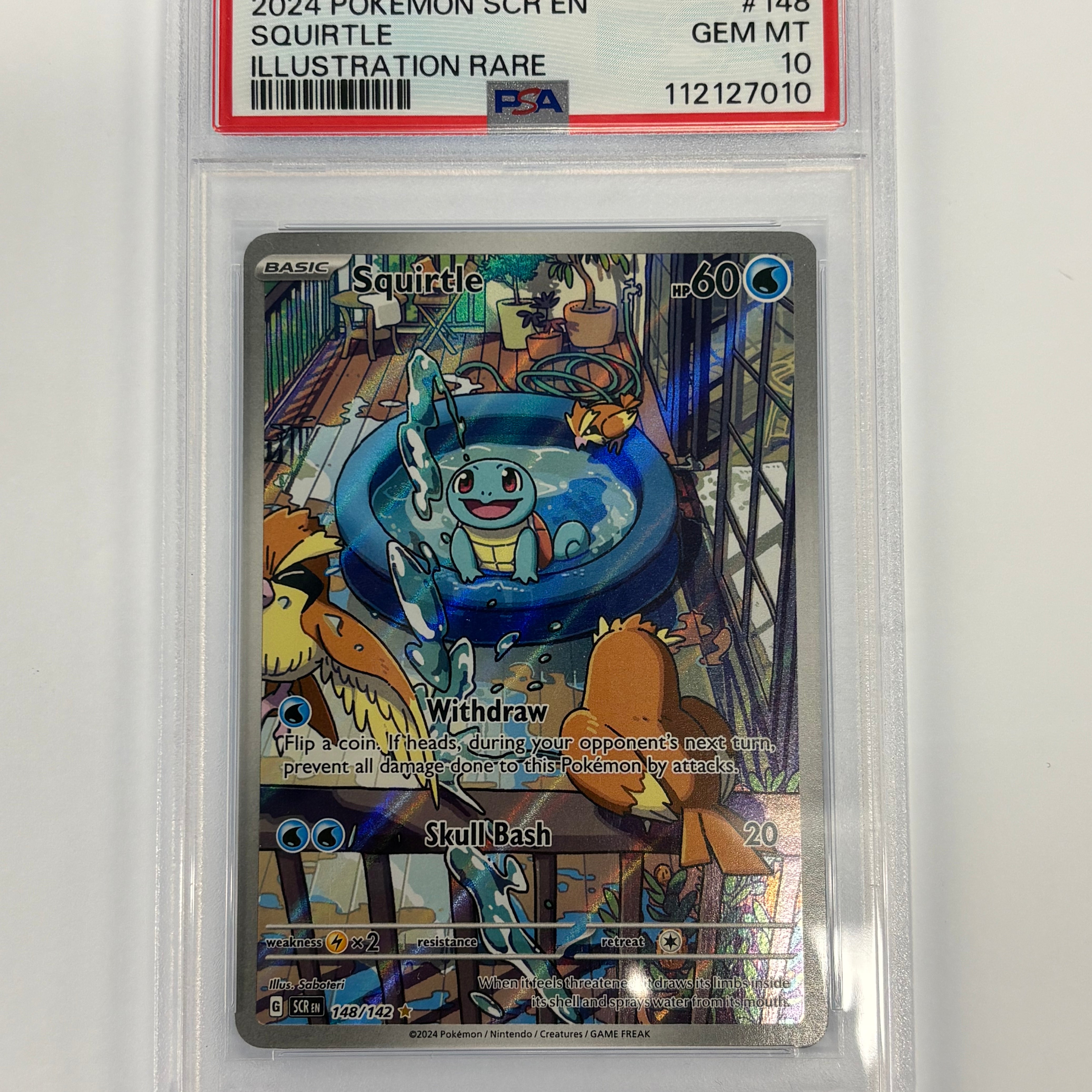 Pokémon TCG - PSA GEM-MT 10 Stellar Crown Squirtle 148/152 Illustration Rare