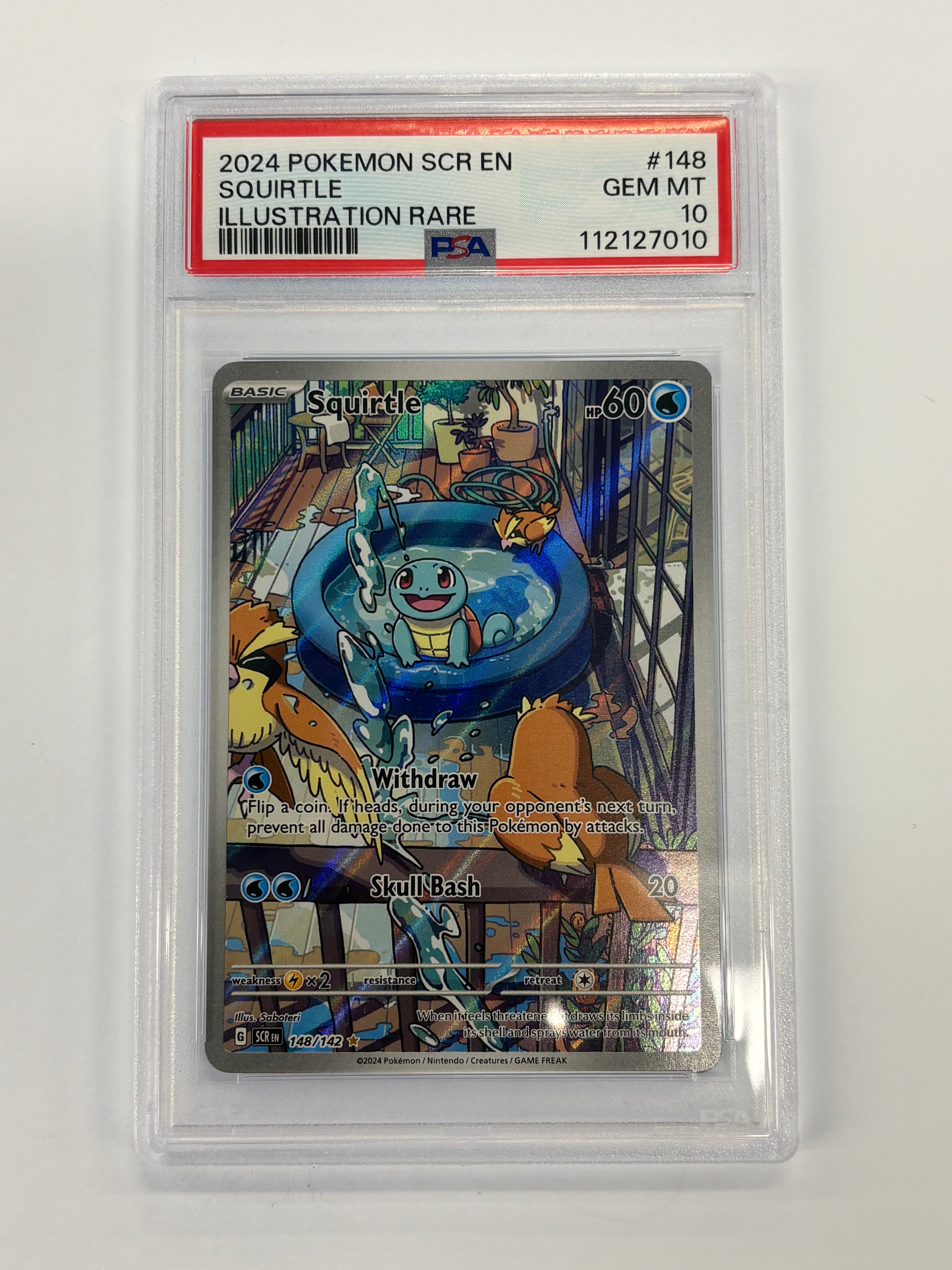 Pokémon TCG - PSA GEM-MT 10 Stellar Crown Squirtle 148/152 Illustration Rare