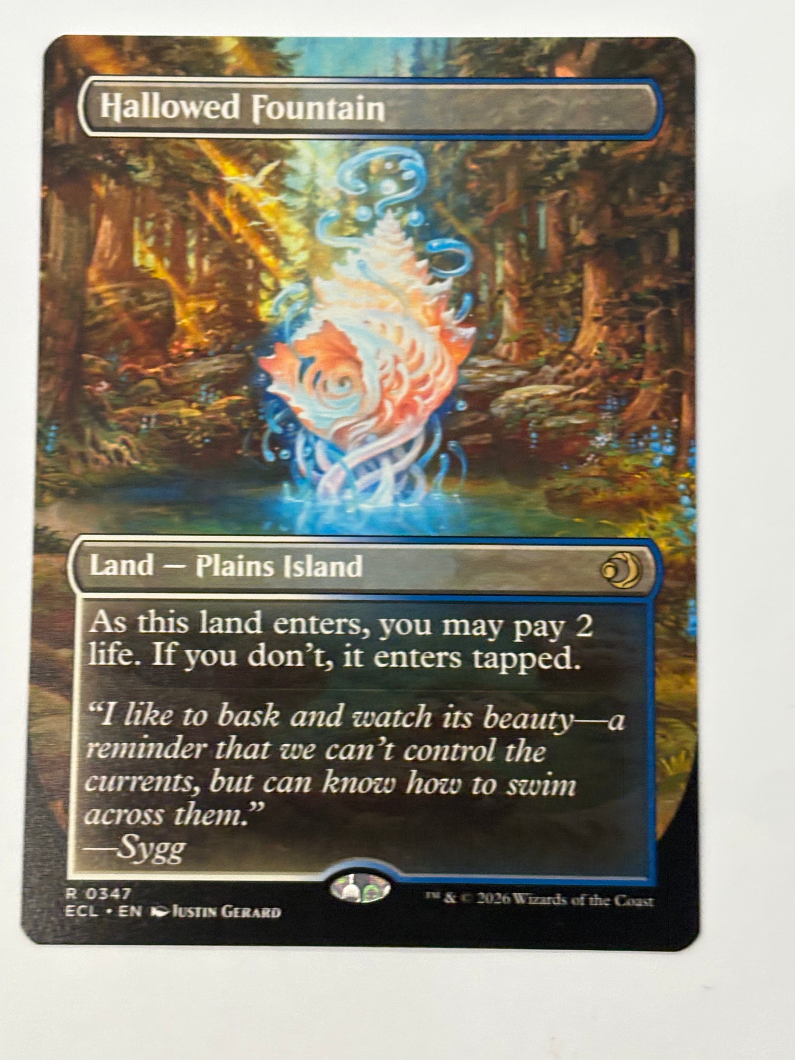 Magic the Gathering TCG - Lorwyn Eclipsed Hallowed Fountain (Borderless) 347 NM