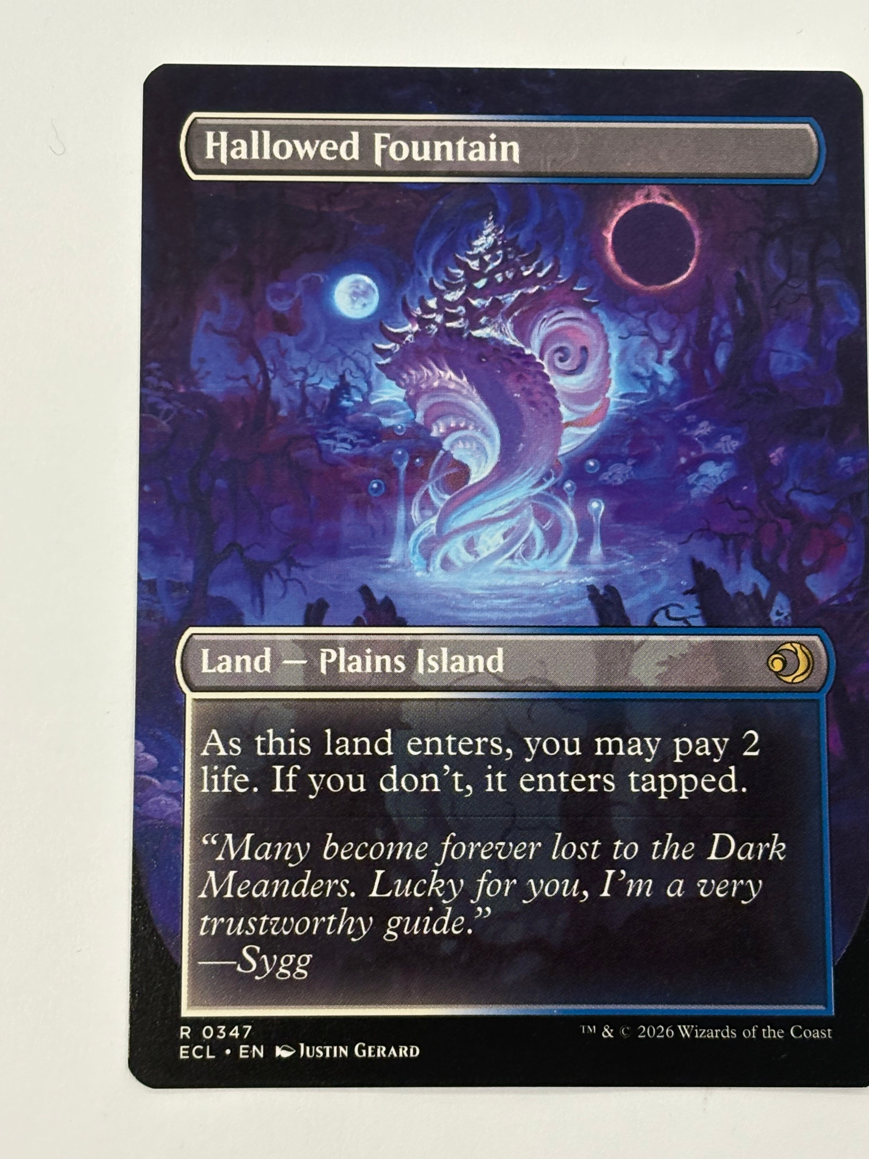 Magic the Gathering TCG - Lorwyn Eclipsed Hallowed Fountain (Borderless) 347 NM