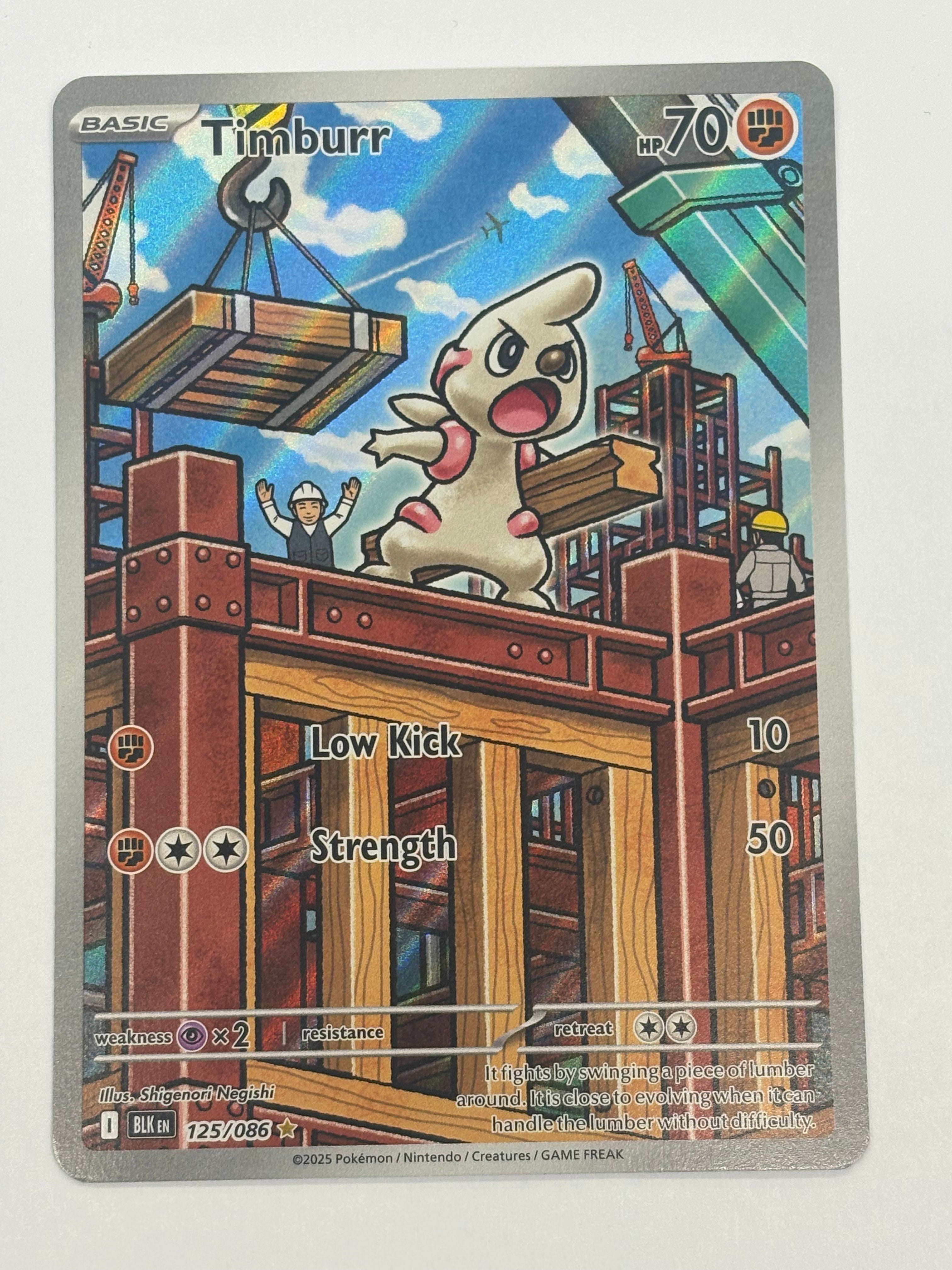 Pokémon TCG - Black Bolt Timburr 125/086 NM