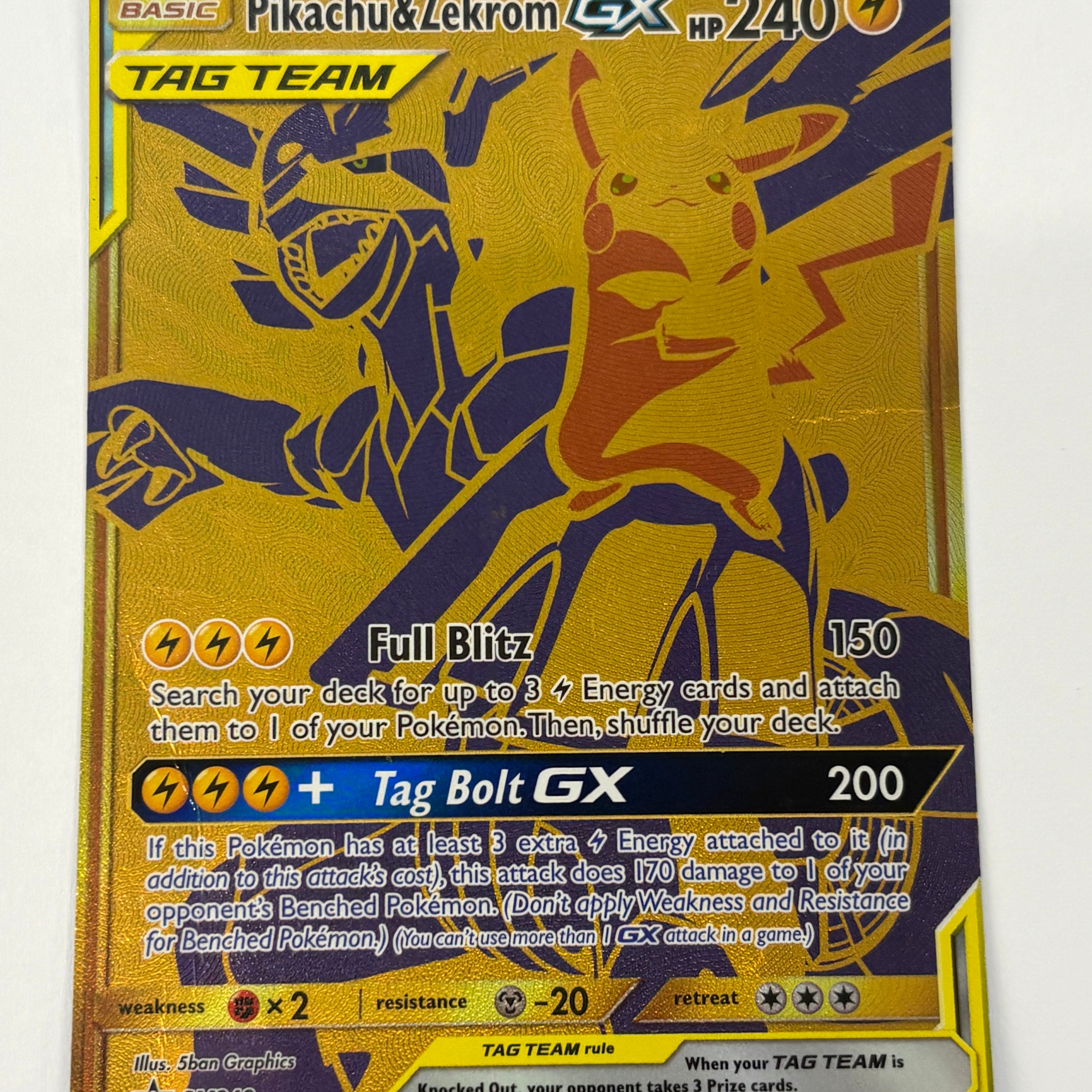 Pokémon TCG - Sun & Moon Promo Pikachu & Zekrom GX Tag Team SM248 DMG