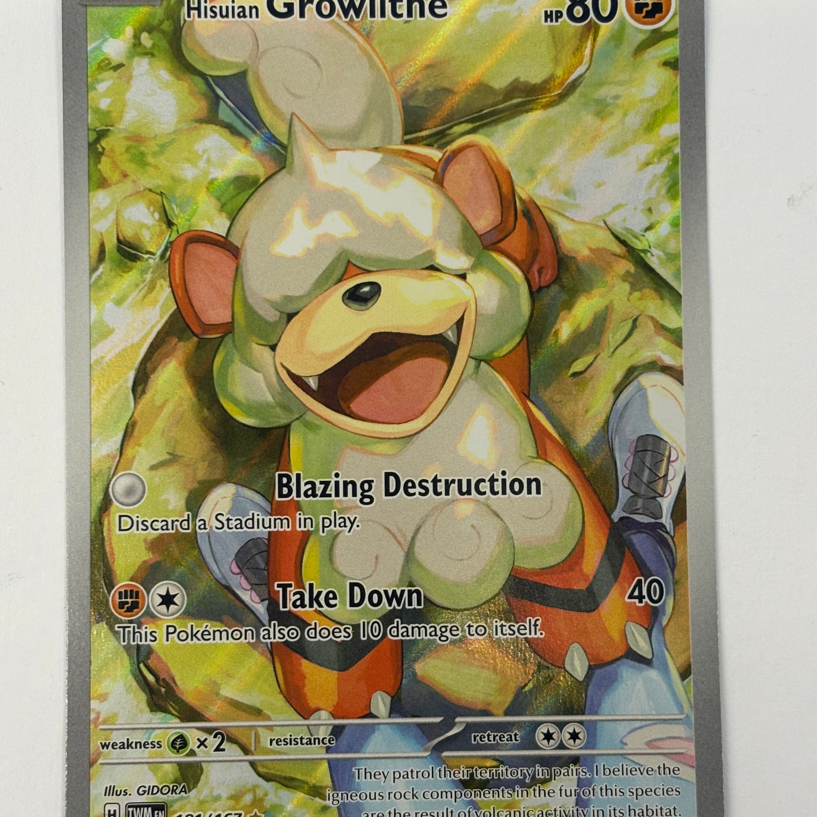 Pokémon TCG - Twilight Masquerade Hisuian Growlithe 181/167 NM
