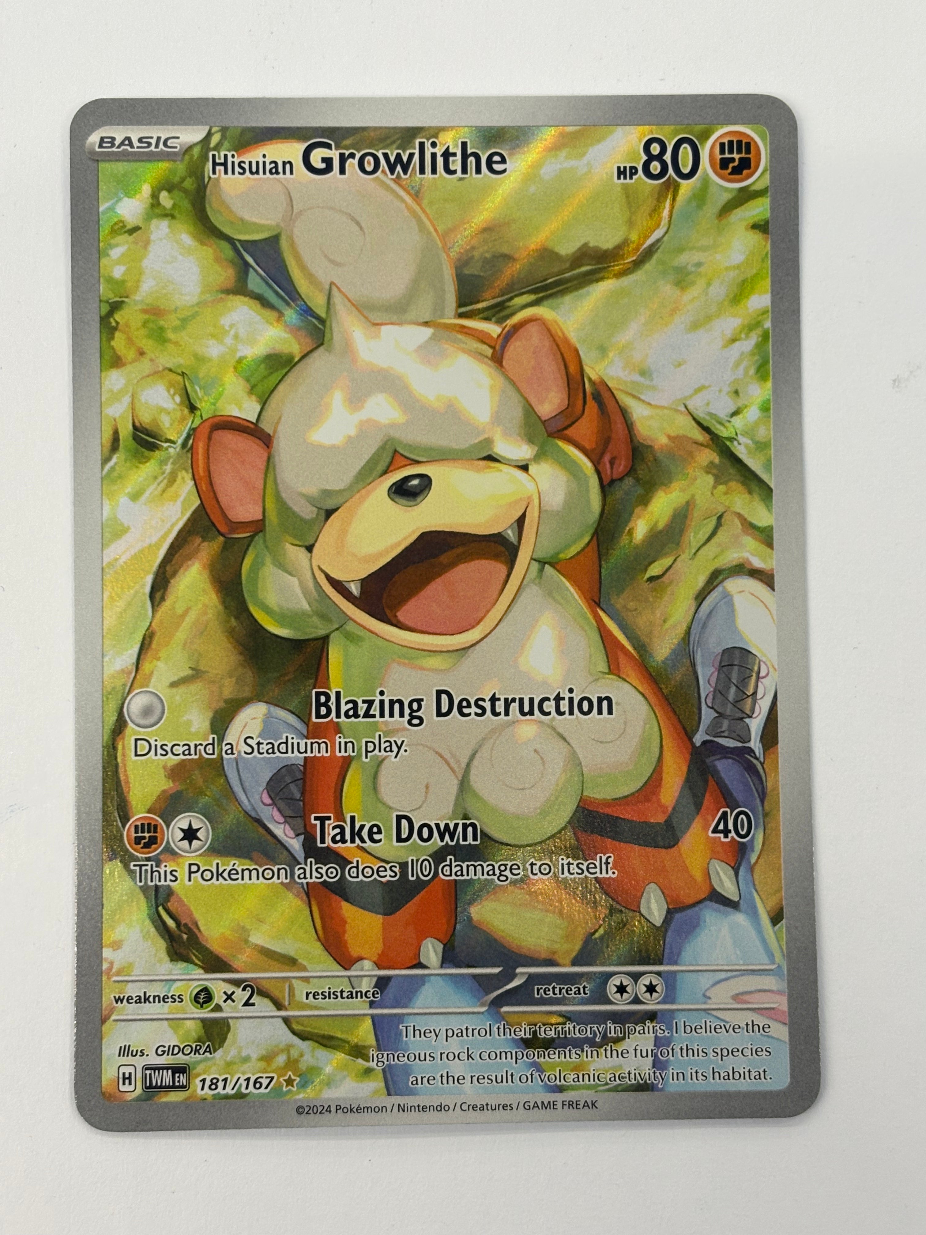Pokémon TCG - Twilight Masquerade Hisuian Growlithe 181/167 NM