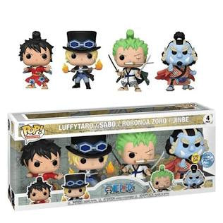 Funko Pop! Animation One Piece (Gamestop Exclusive) Luffytaro, Sabo, Rorona Zoro, Jinbe 4 Pack