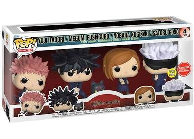 Funko Pop! Animation Jujutsu Kaisen (Gamestop Exclusive) Yuji Itadori, Megumi Fushiguro, Nobara Kugisaki, Satoru Gojo 4 Pack