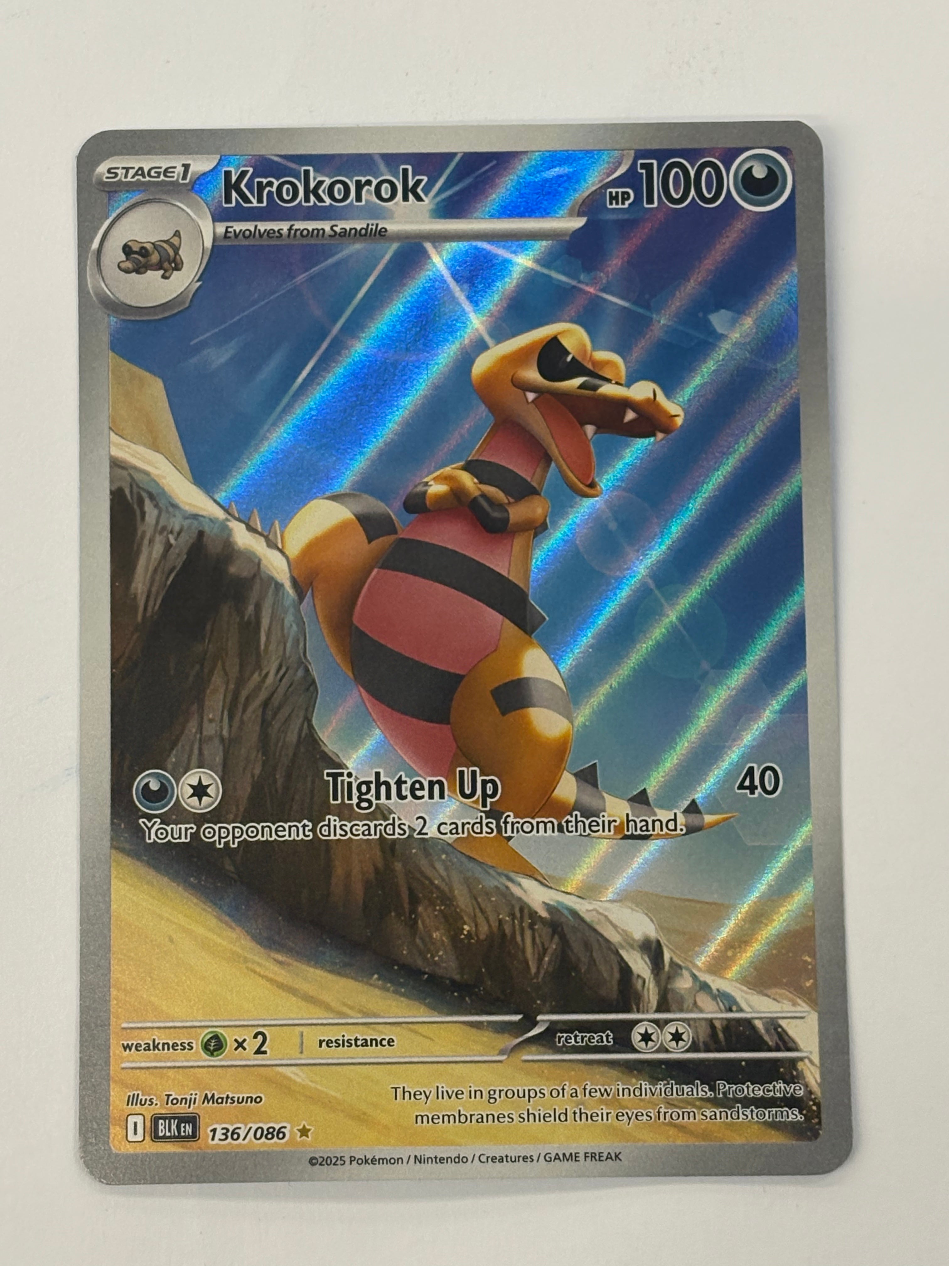 Pokémon TCG - Black Bolt Krokorok 136/086 NM
