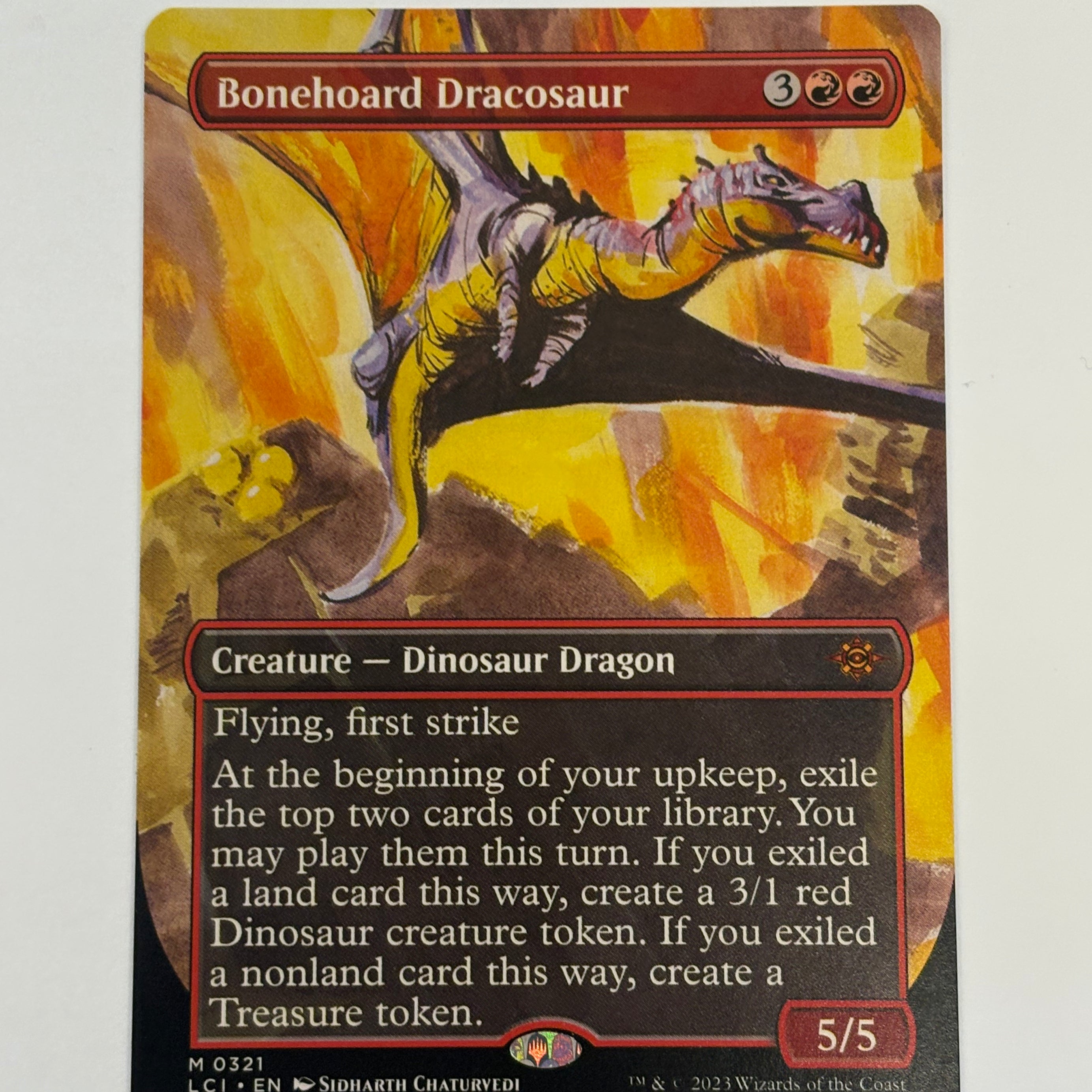 Magic the Gathering TCG - Lost Caverns of Ixalan Bonehoard Dracosaur (Borderless) 321 NM