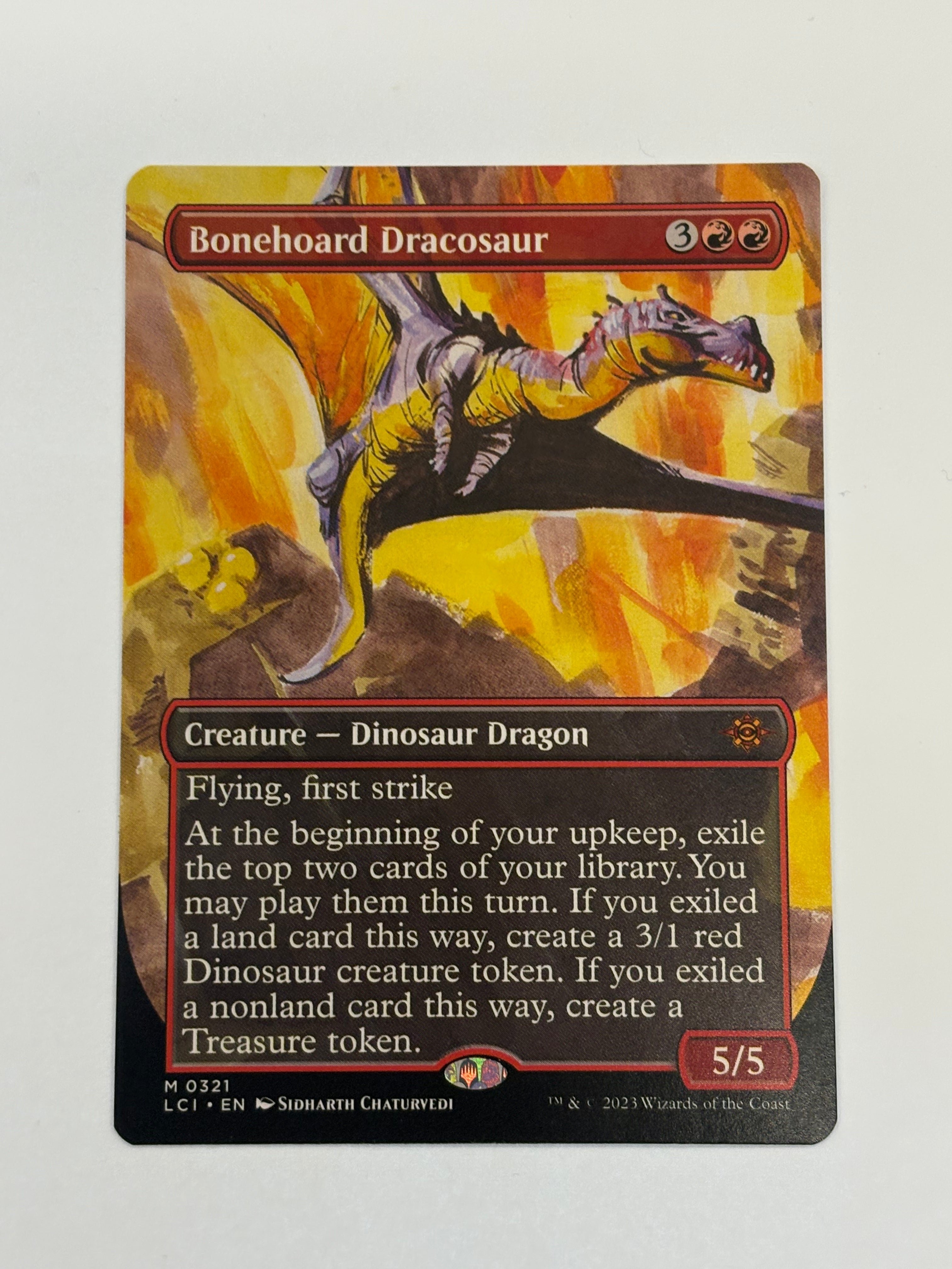 Magic the Gathering TCG - Lost Caverns of Ixalan Bonehoard Dracosaur (Borderless) 321 NM
