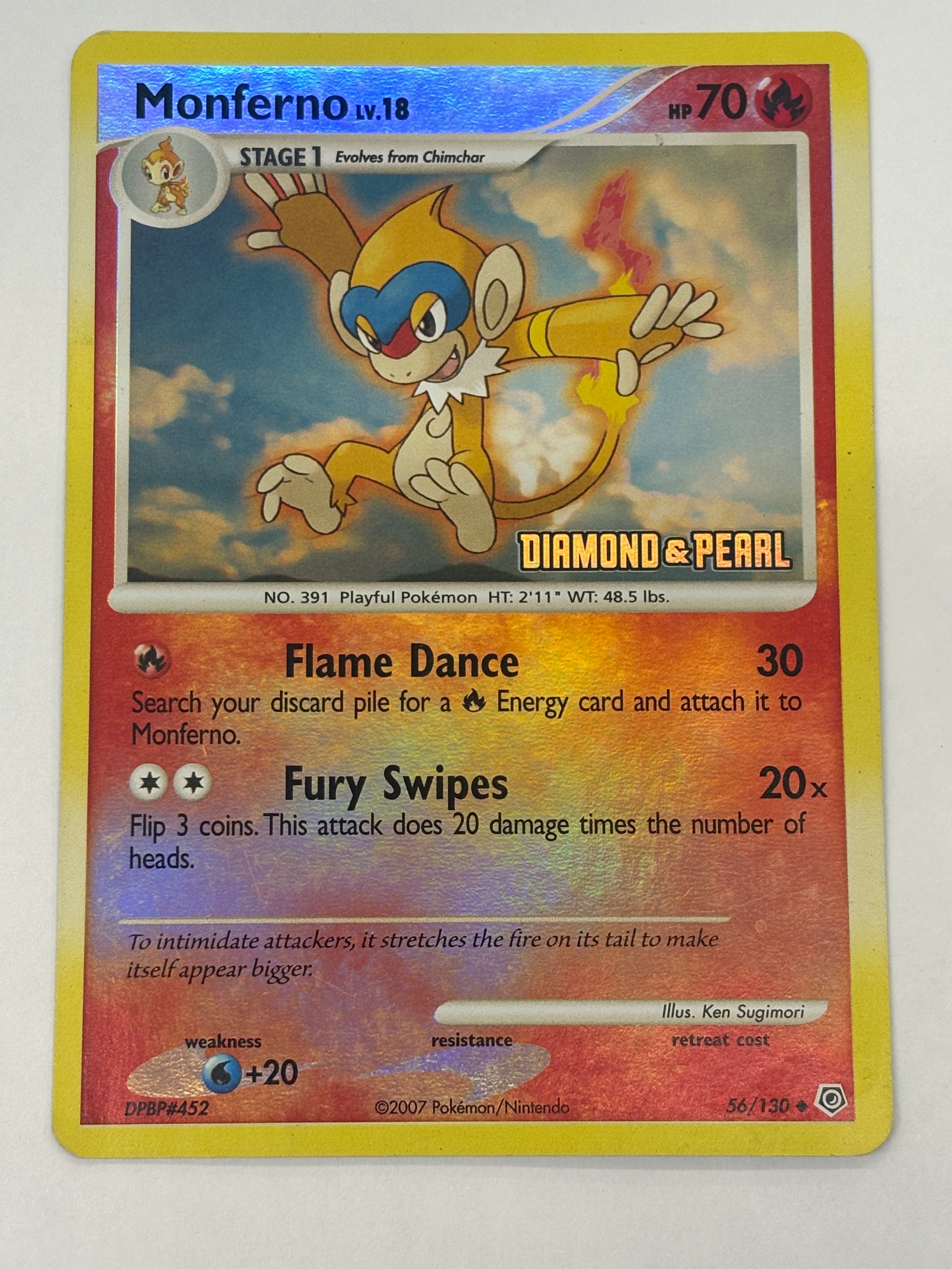 Pokémon TCG - Diamond and Pearl Monferno (Stamped Reverse Holofoil) 7/130 MP