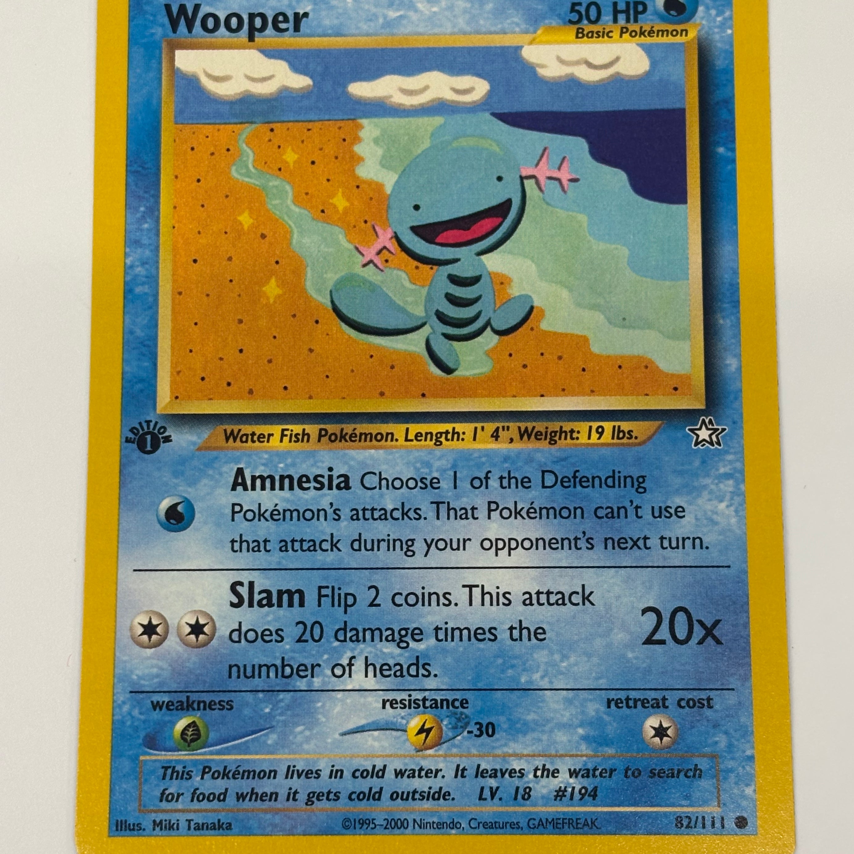 Pokémon TCG - Neo Genesis 1st Edition Wooper 82/111 NM