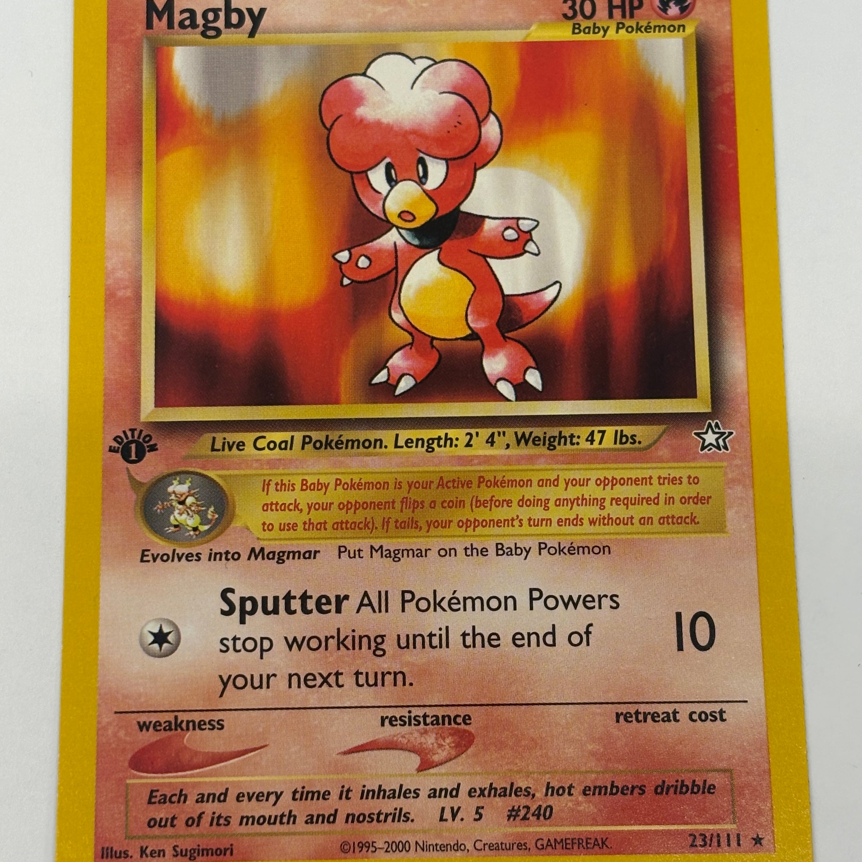 Pokémon TCG - Neo Genesis 1st Edition Magby 23/111 LP