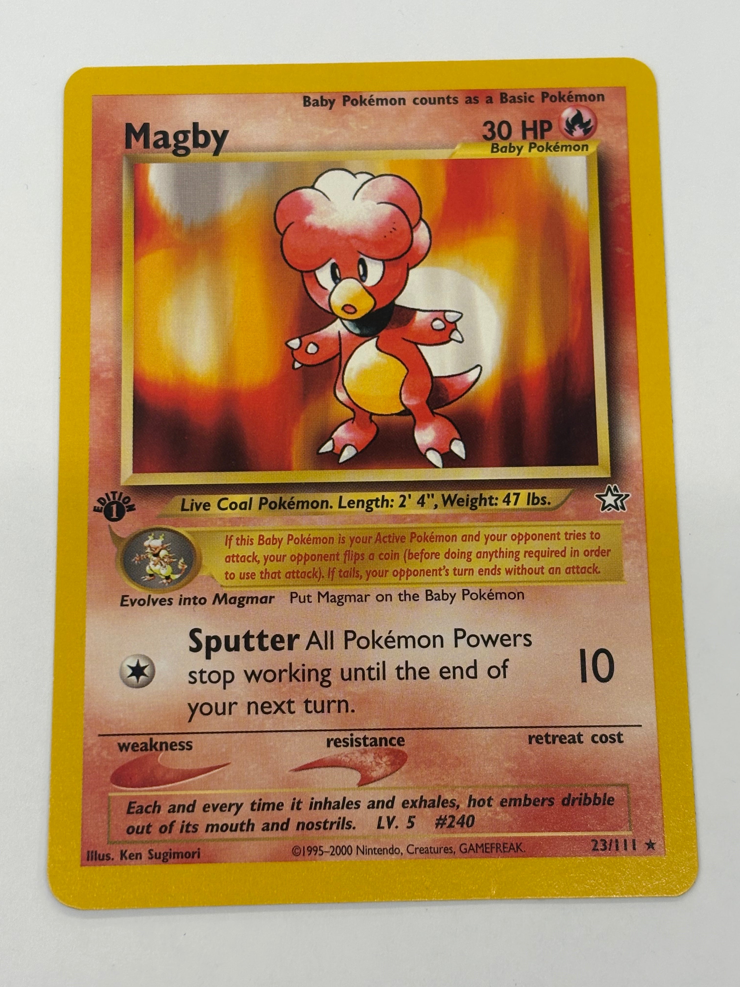Pokémon TCG - Neo Genesis 1st Edition Magby 23/111 LP