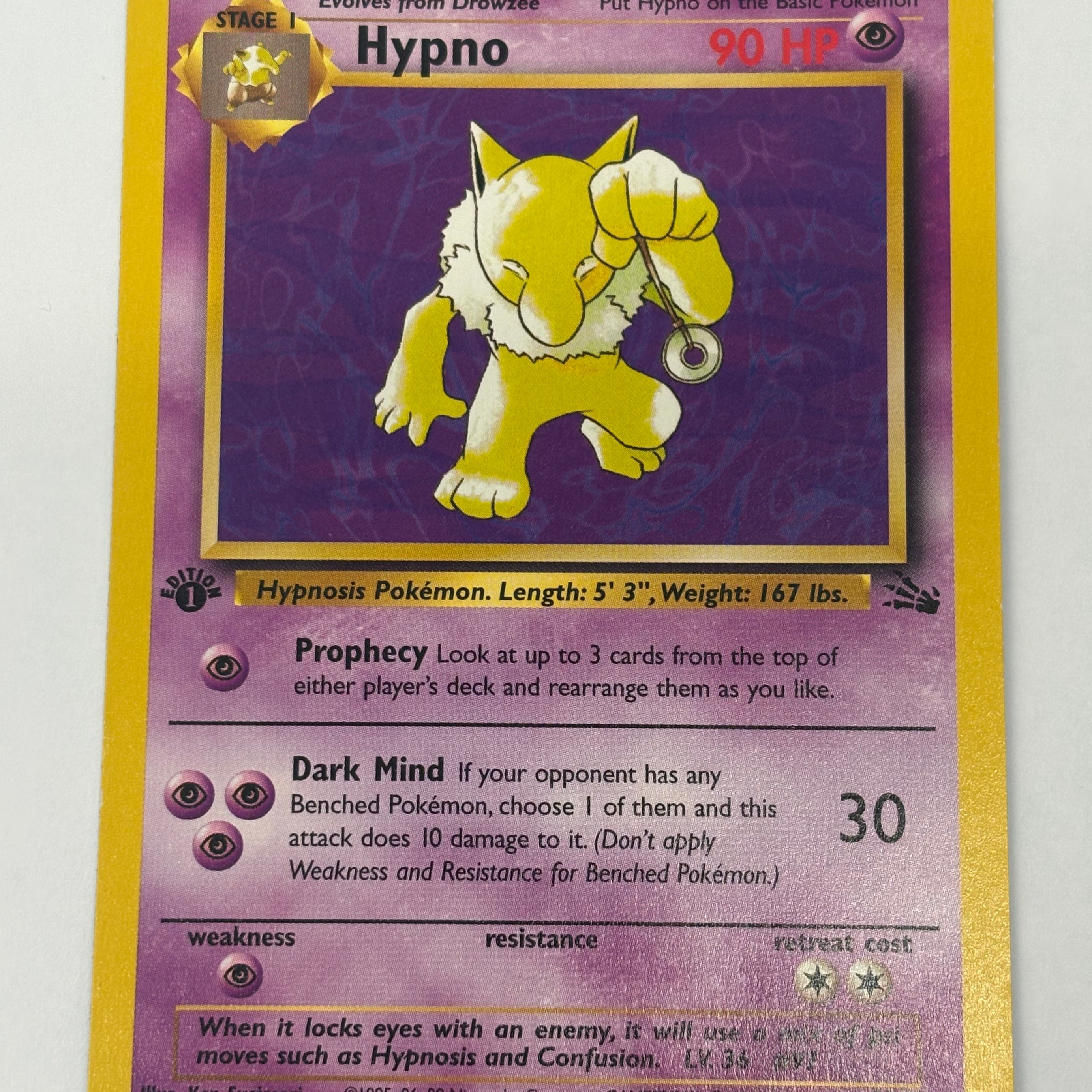 Pokémon TCG - Fossil 1st Edition Hypno 14/62 LP