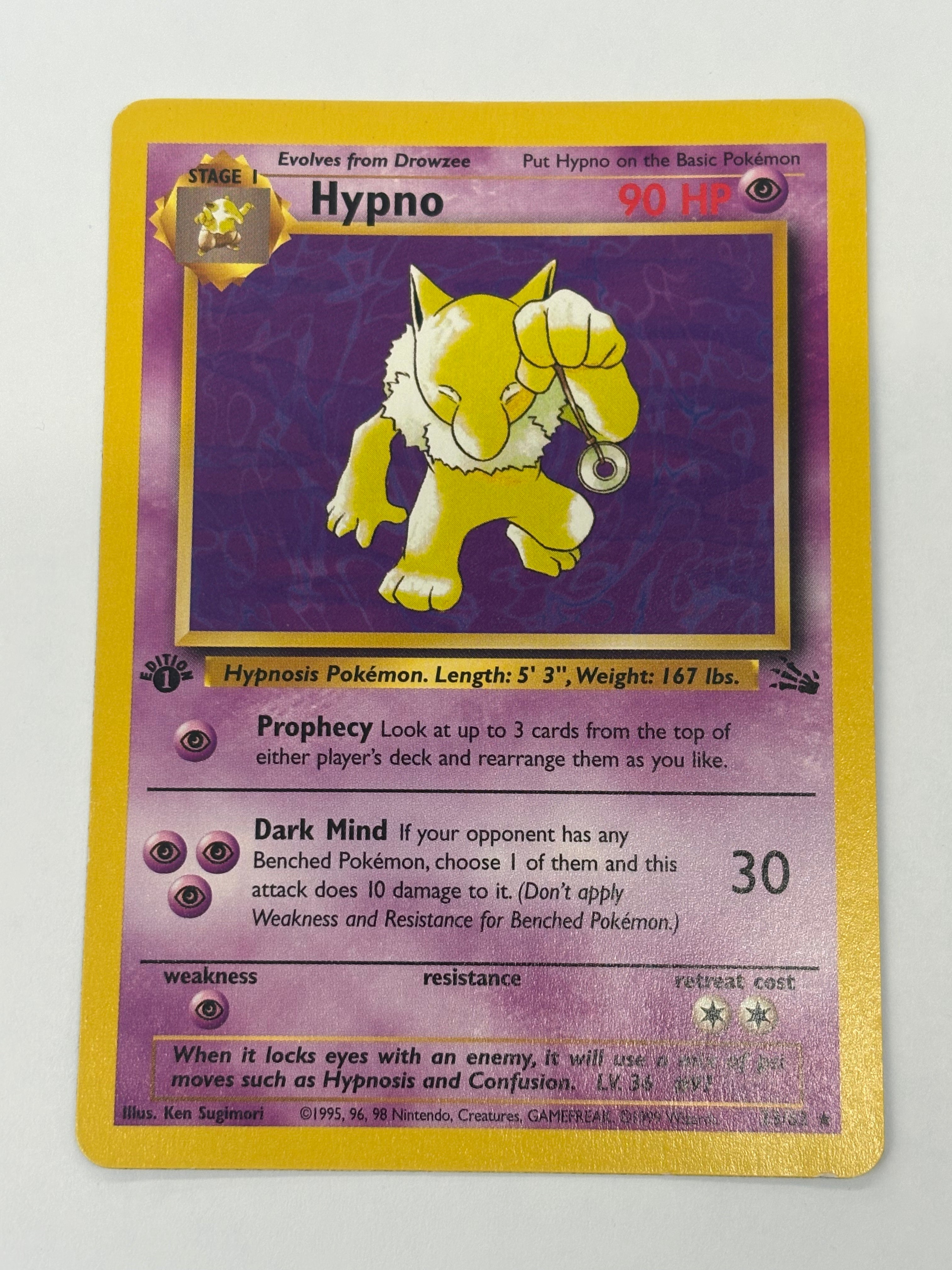 Pokémon TCG - Fossil 1st Edition Hypno 14/62 LP