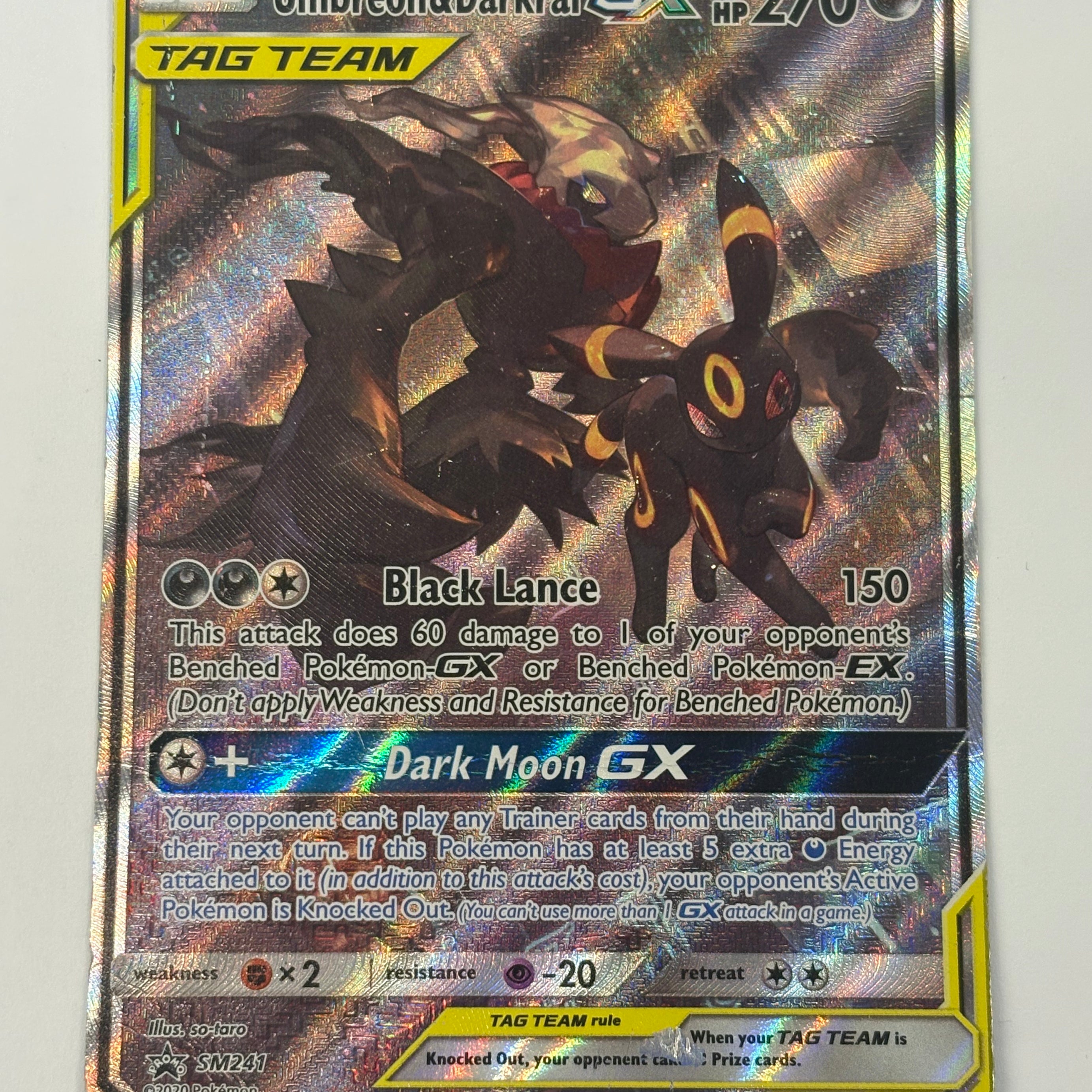 Pokémon TCG - Sun & Moon Promo Umbreon & Darkrai GX Tag Team SM241 DMG