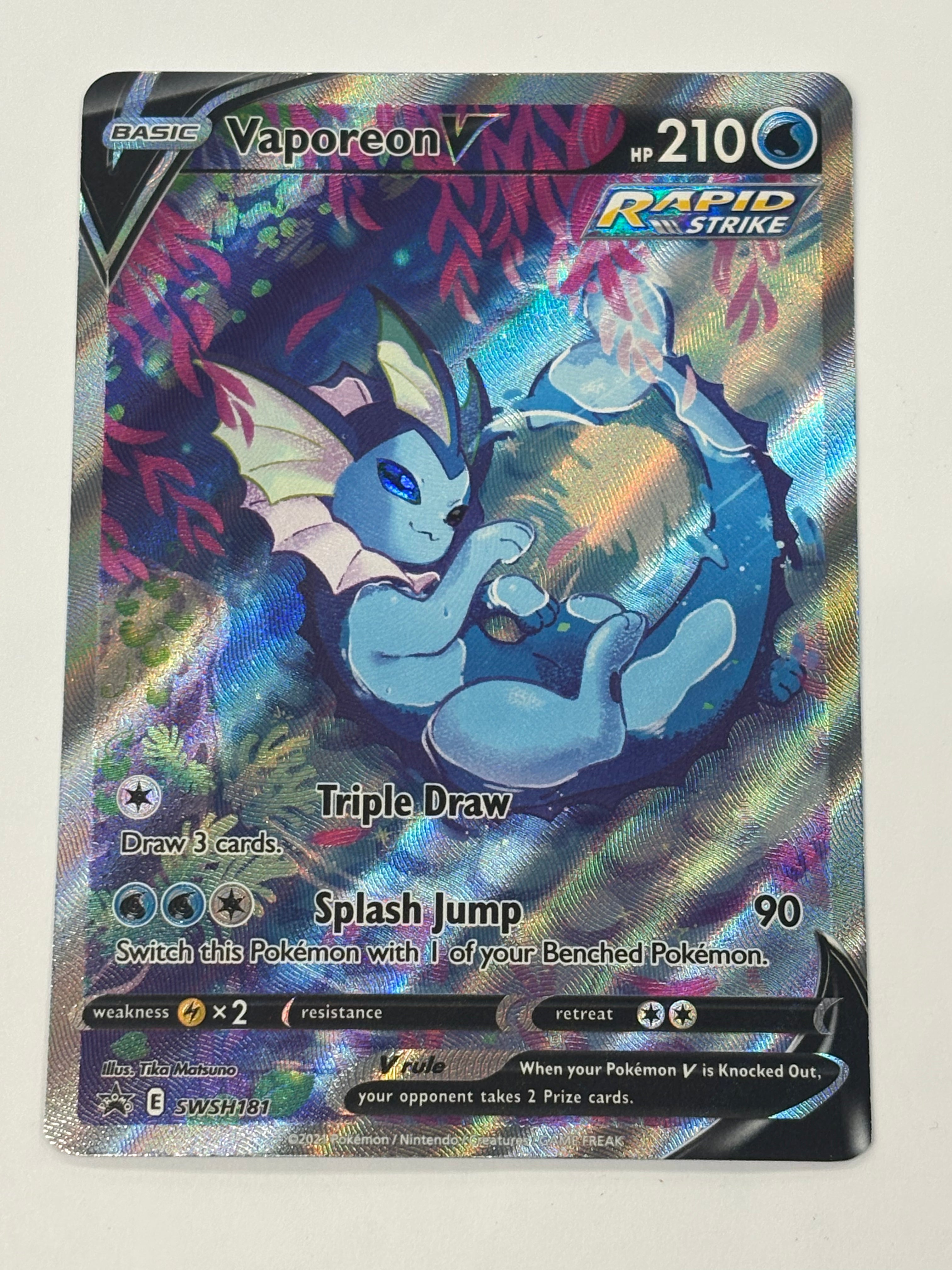 Pokémon TCG - Sword & Shield Promo Vaporeon V SWSH181 NM