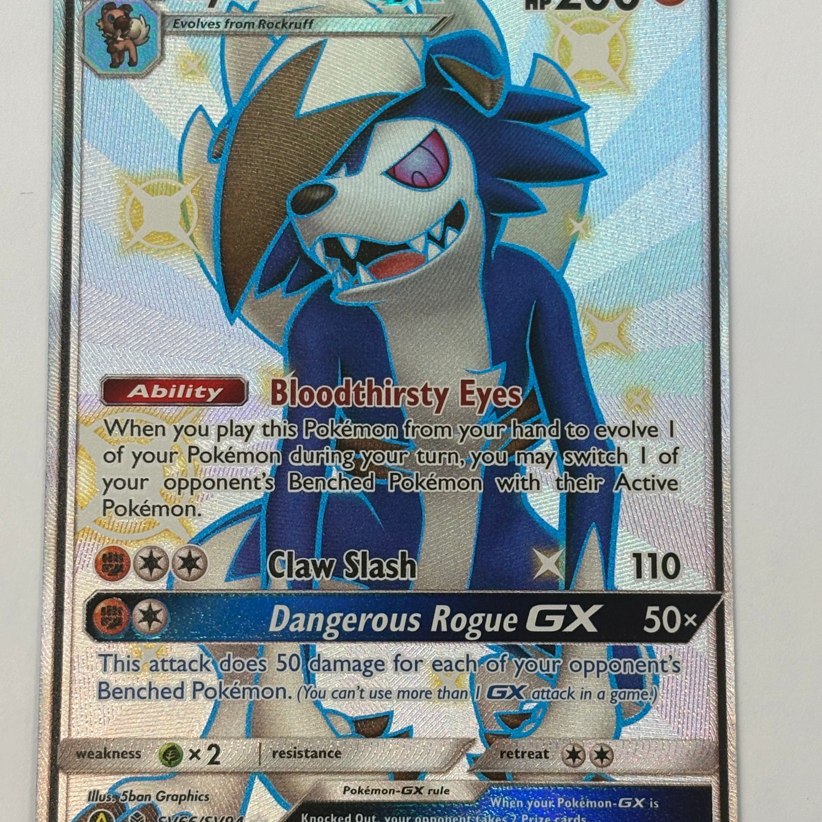 Pokémon TCG - Hidden Fates: Shiny Vault Lycanroc GX SV66/SV94 NM