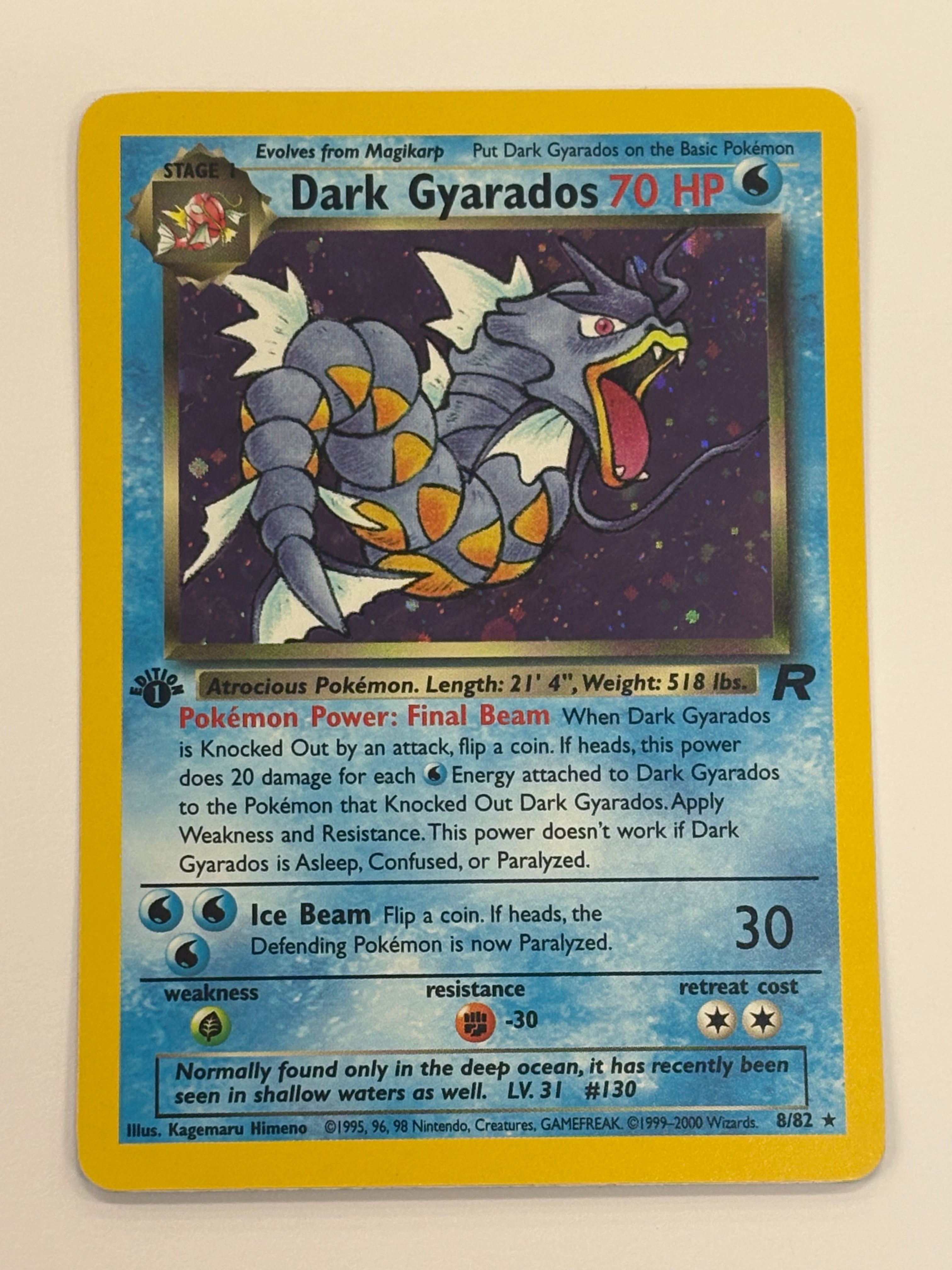 Pokémon TCG - Team Rocket 1st Edition Dark Gyarados Holo 8/82 LP