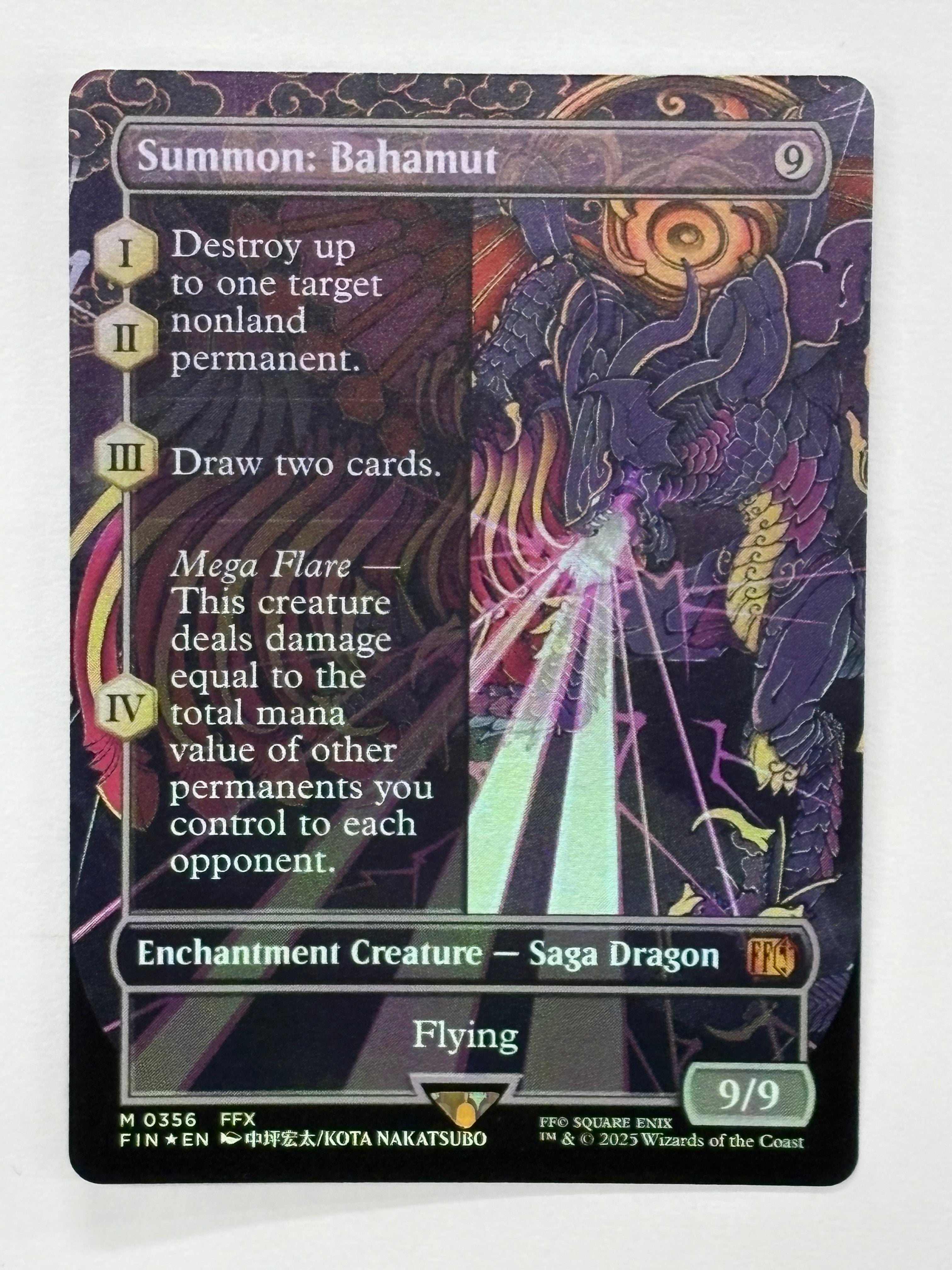 Magic The Gathering TCG - Final Fantasy Summon: Bahamut (Borderless) 356 Foil NM