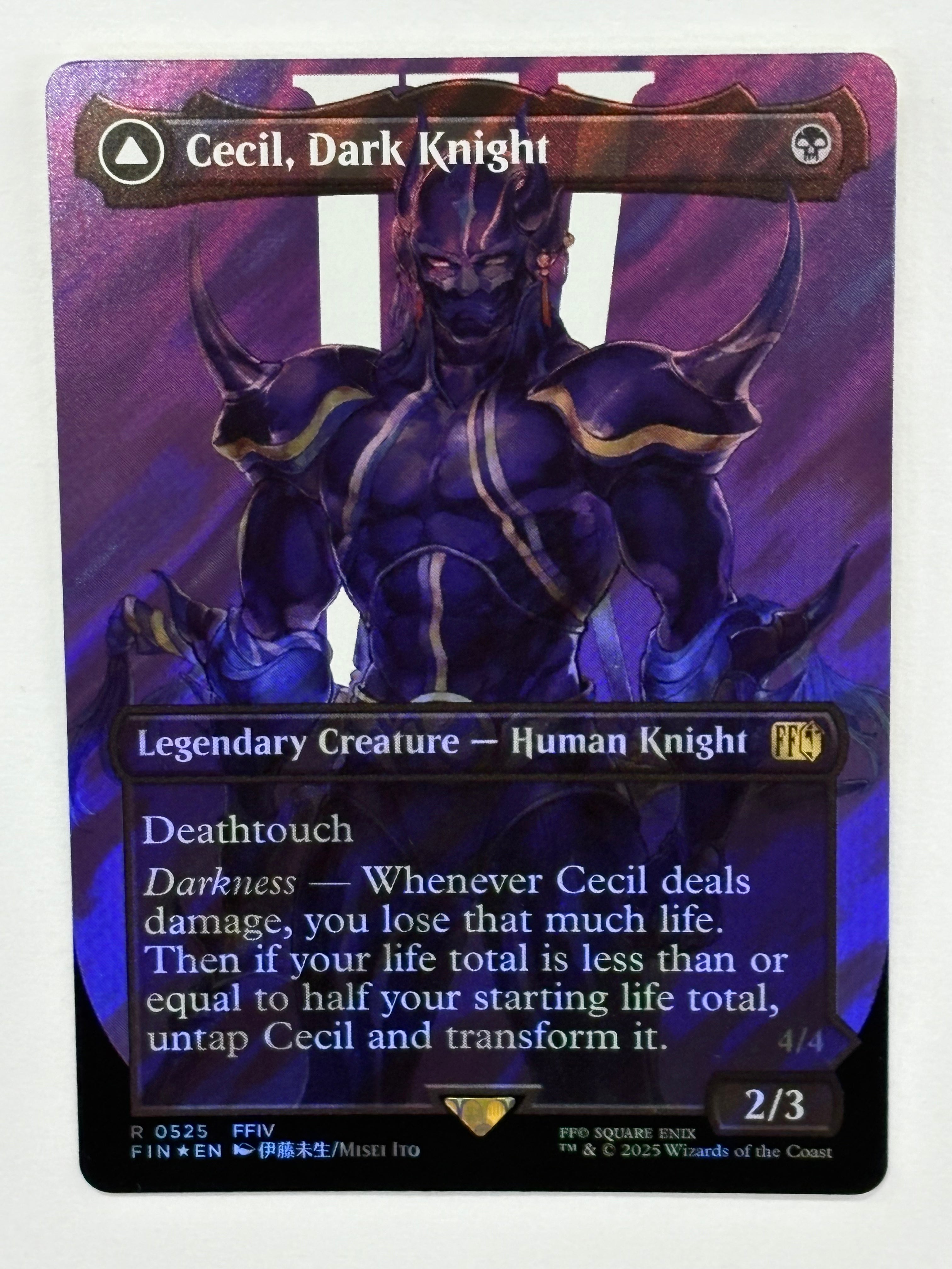 Magic The Gathering TCG - Final Fantasy Cecil, Dark Knight (Borderless) 525 Surge Foil NM