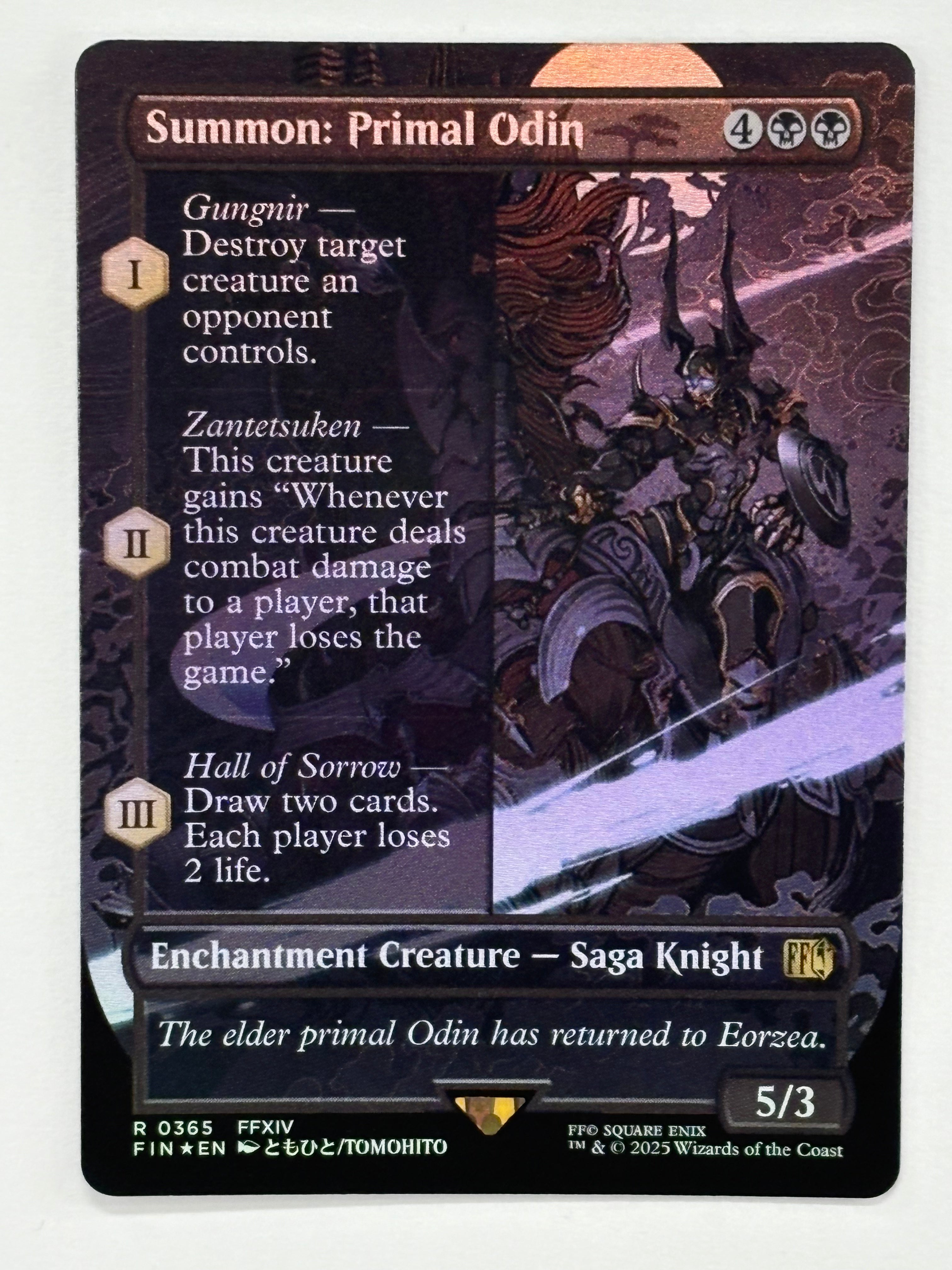 Magic The Gathering TCG - Final Fantasy Summon: Summon Primal Odin (Borderless) 365 Foil NM