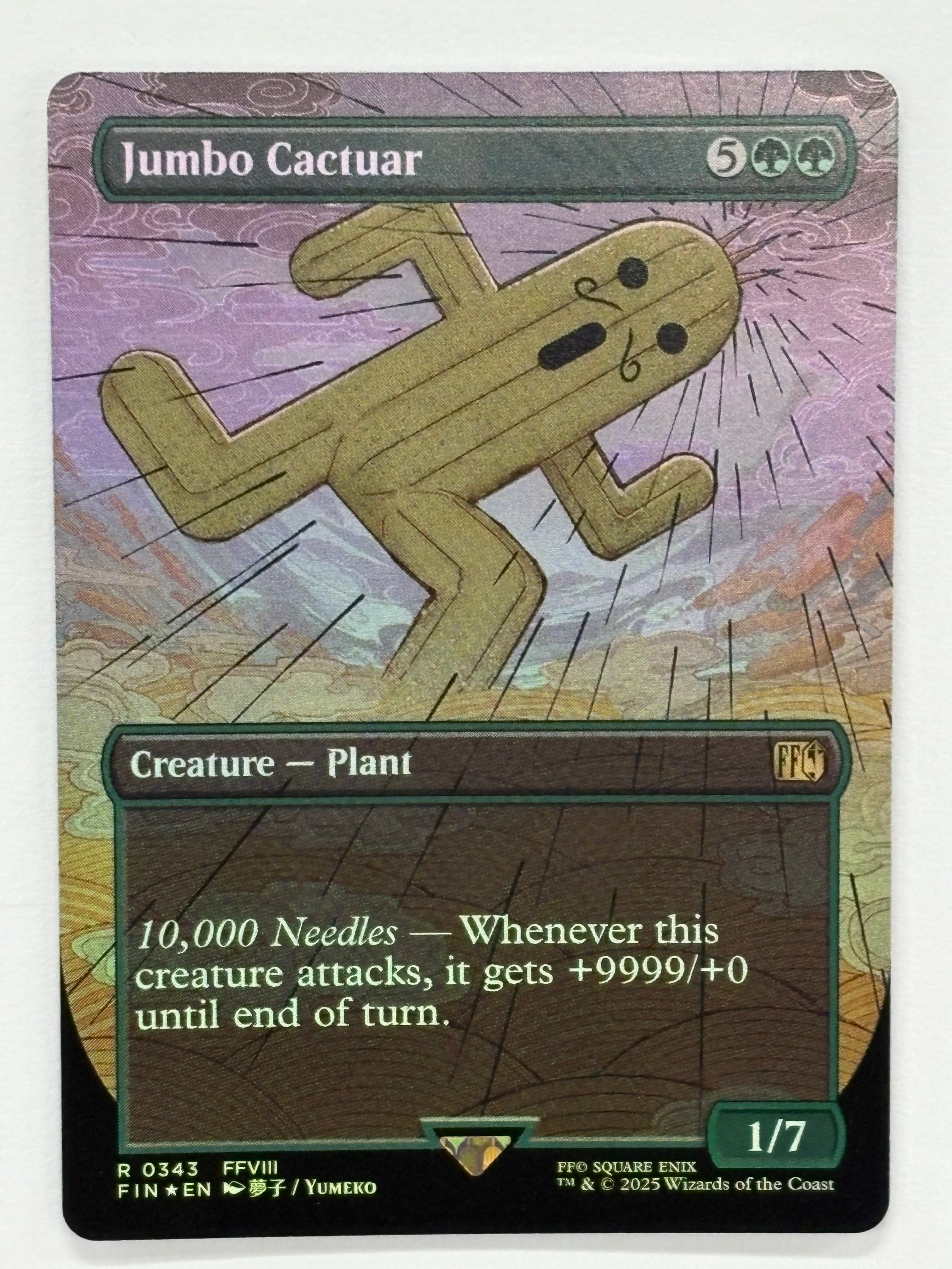 Magic The Gathering TCG - Final Fantasy Jumbo Cactuar (Borderless) 343 Foil NM