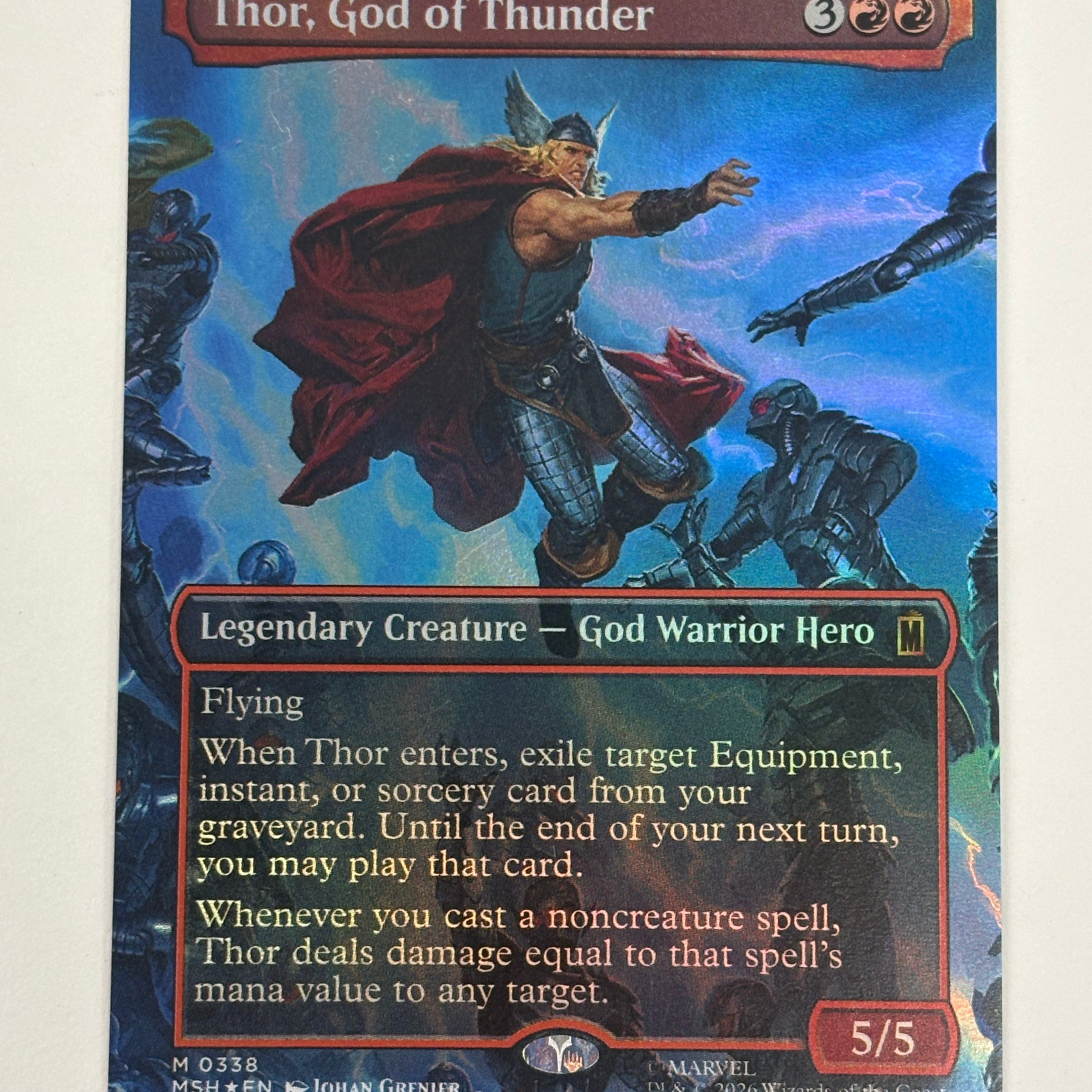 Magic The Gathering TCG - Marvel Super Heroes Thor, God of Thunder (Borderless Foil) 021 NM
