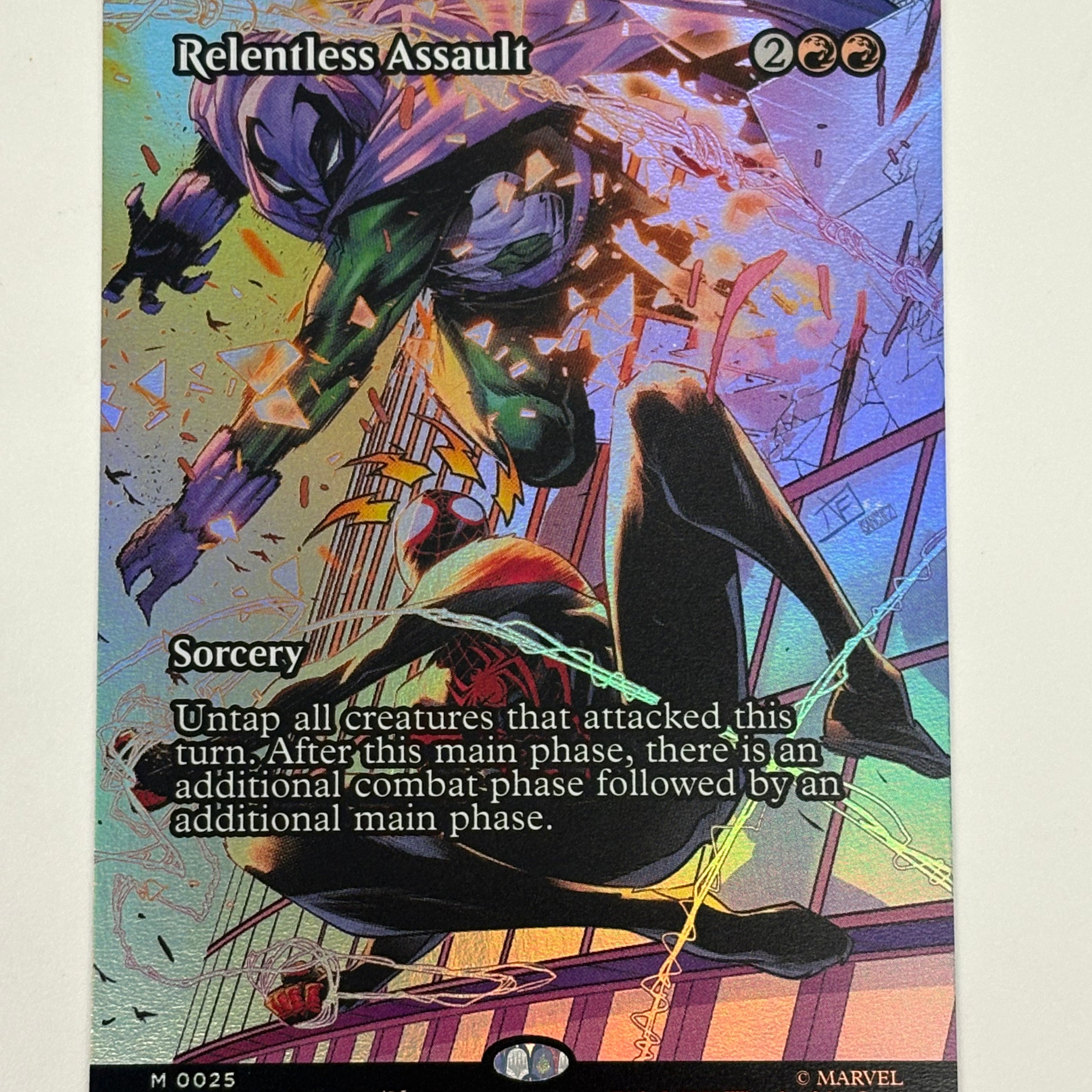 Magic The Gathering TCG - Marvel's Spiderman Eternal-Legal Relentless Assault (Borderless Foil) 025 NM