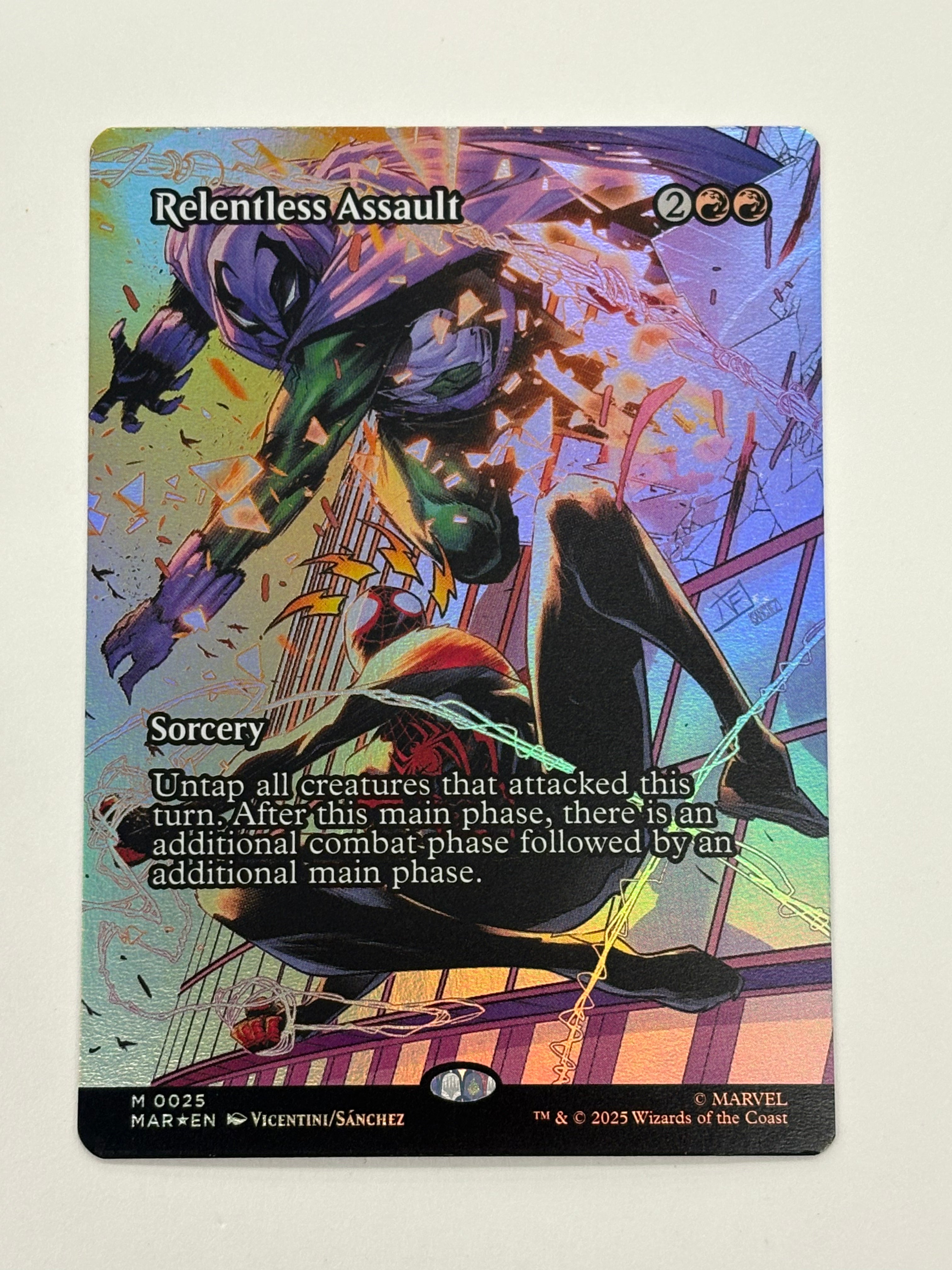 Magic The Gathering TCG - Marvel's Spiderman Eternal-Legal Relentless Assault (Borderless Foil) 025 NM