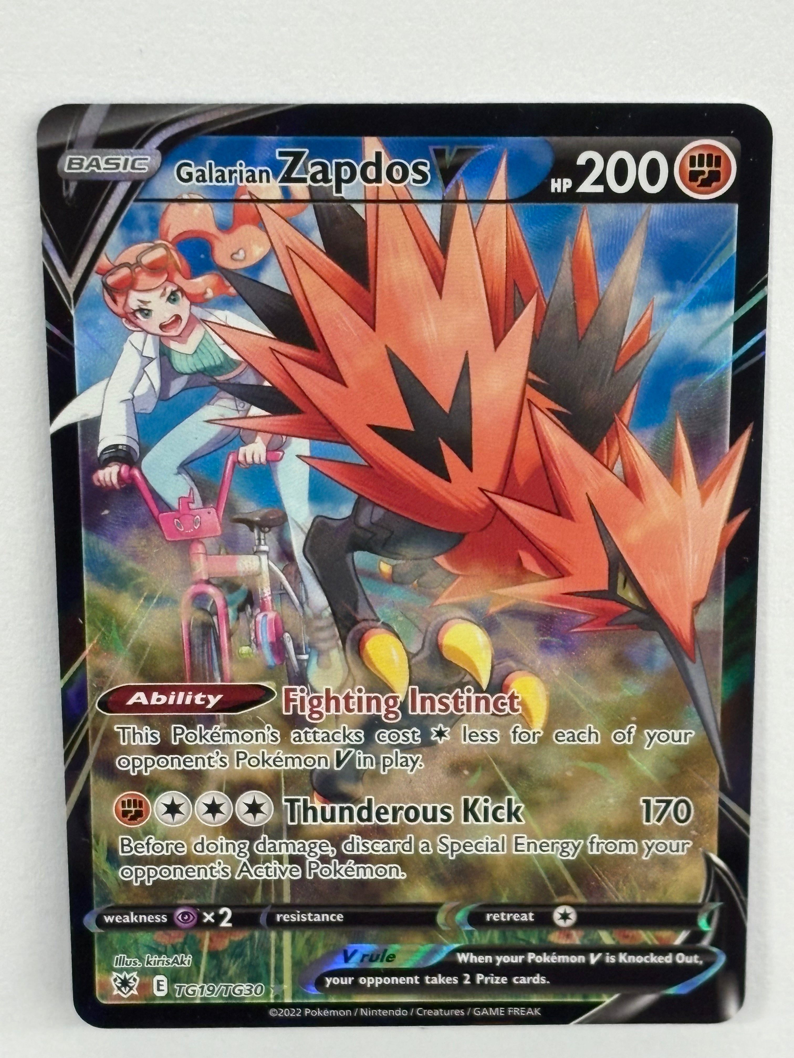 Pokémon TCG - Astral Radiance Galarian Zapdos V TG19/TG30 NM
