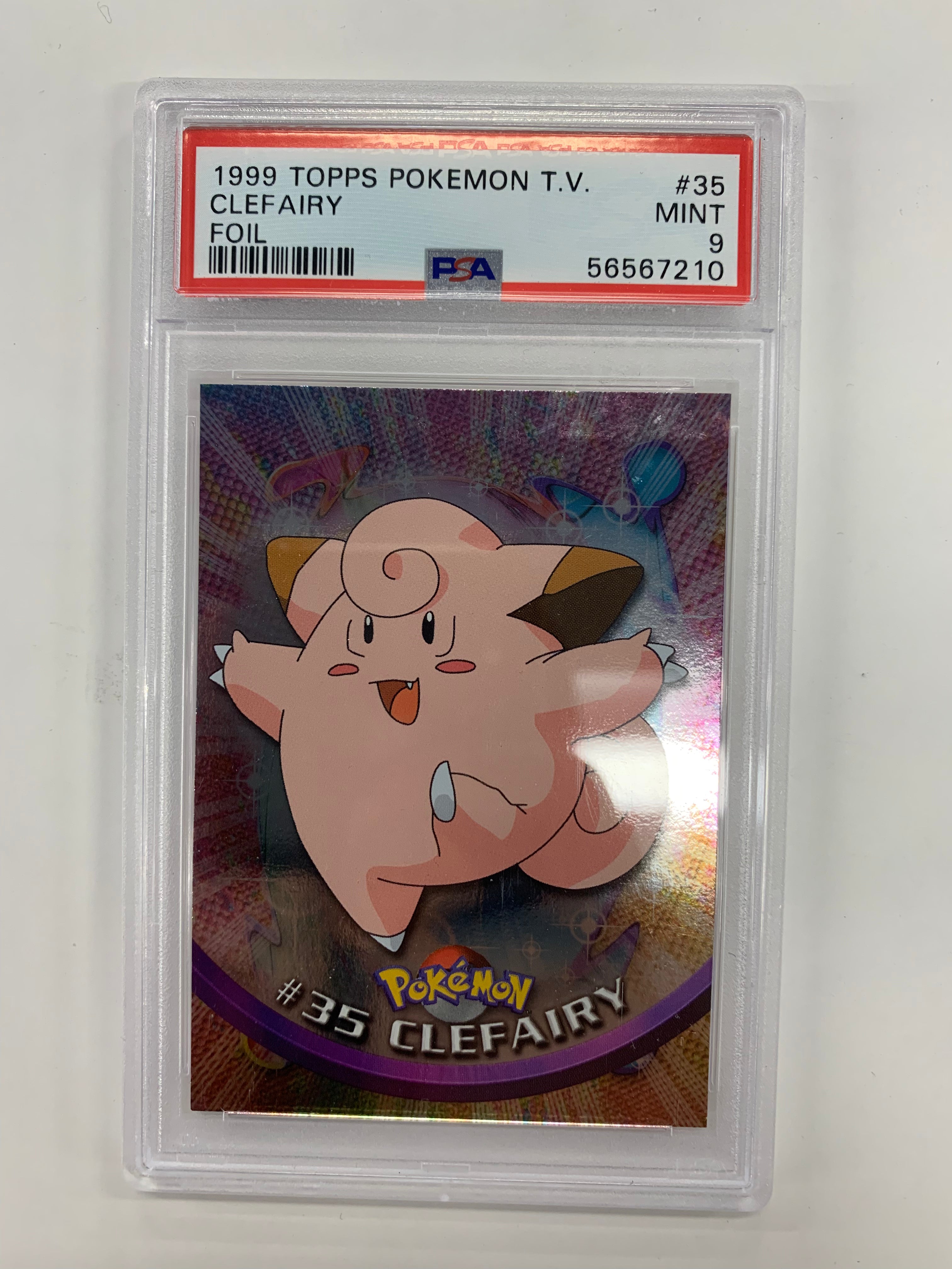 Pokémon TCG - PSA Mint 9 Topps Pokémon T.V. Clefairy 35 Foil