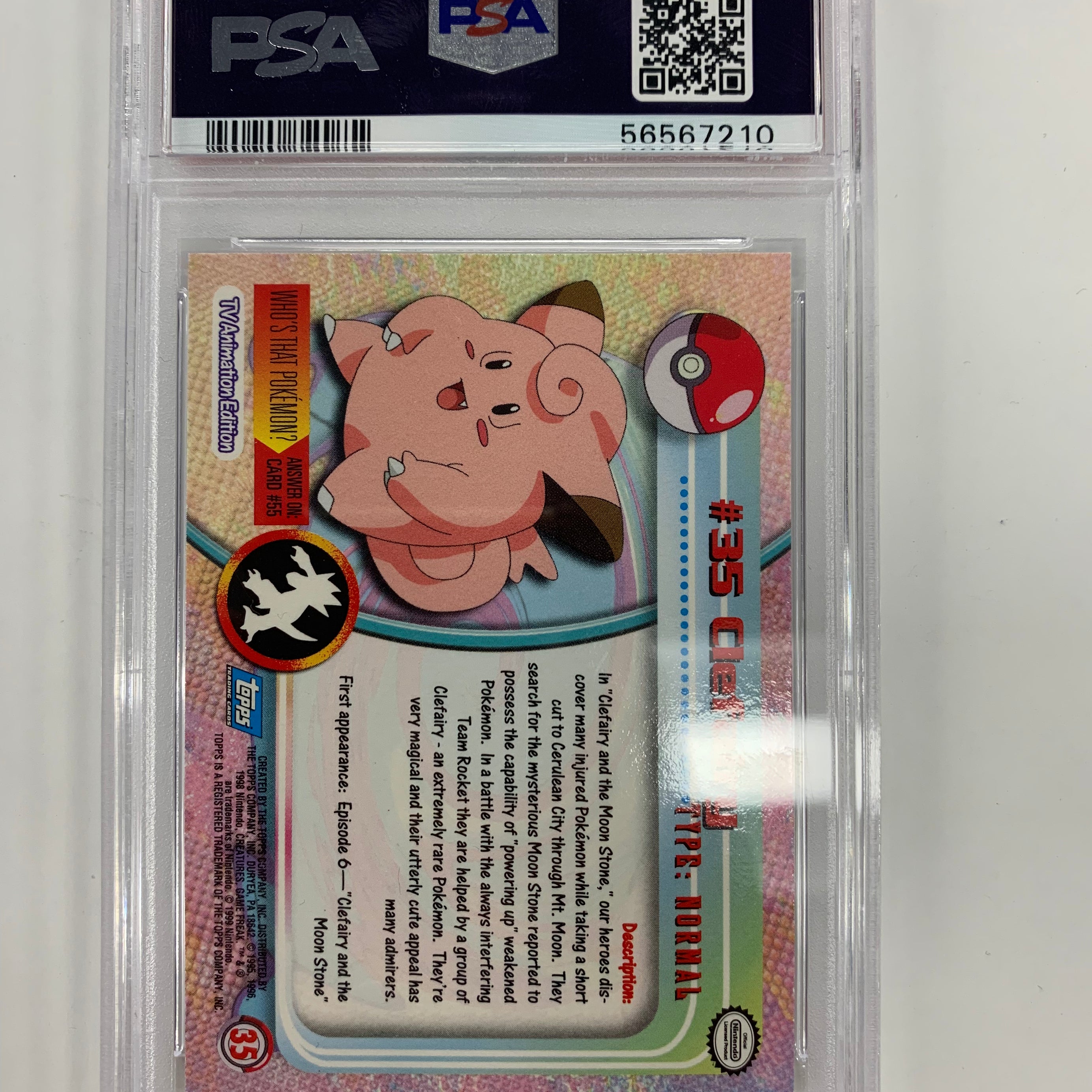 Pokémon TCG - PSA Mint 9 Topps Pokémon T.V. Clefairy 35 Foil