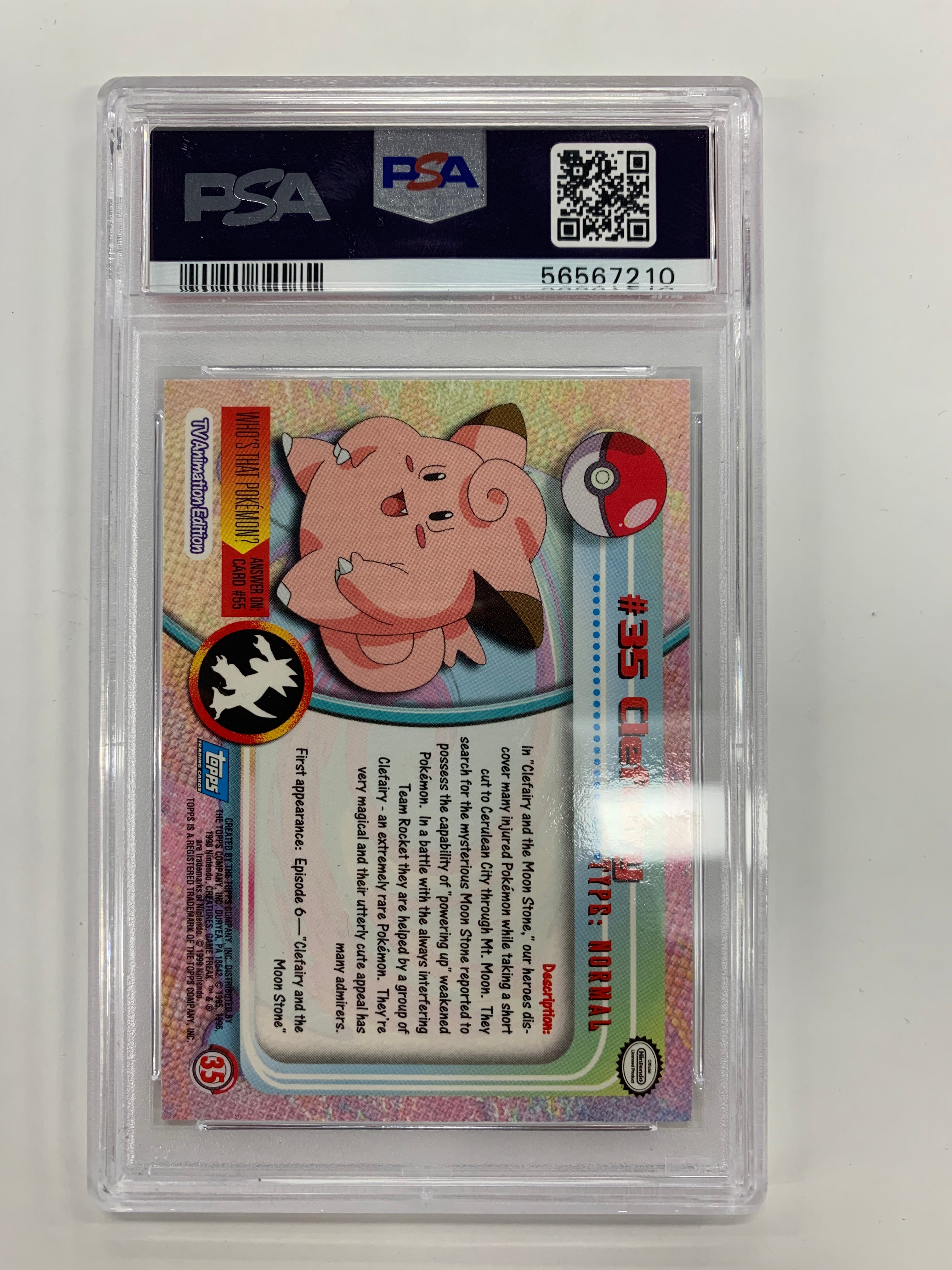 Pokémon TCG - PSA Mint 9 Topps Pokémon T.V. Clefairy 35 Foil