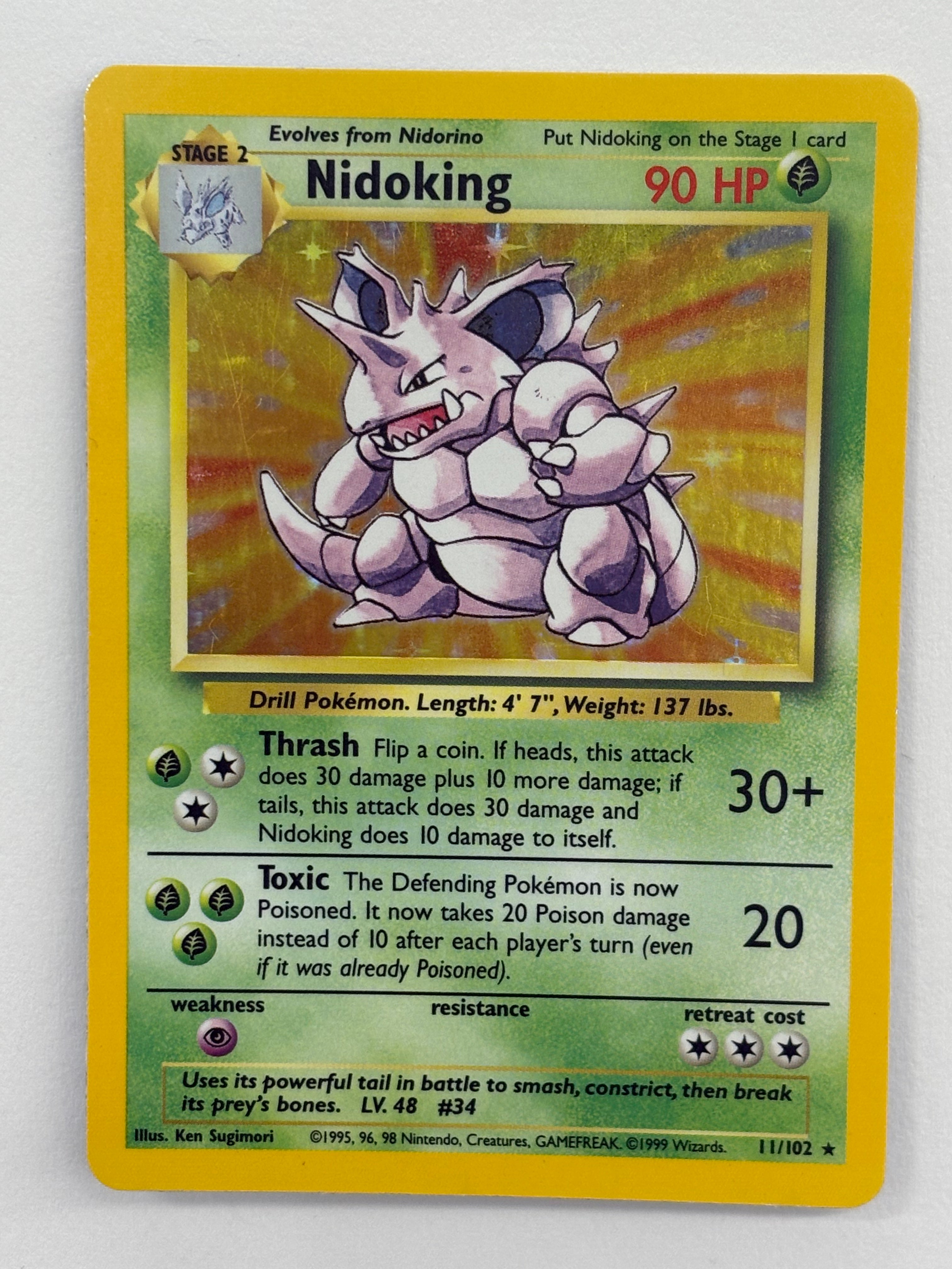 Pokémon TCG - Base Set Unlimited Nidoking Holo 11/102 LP